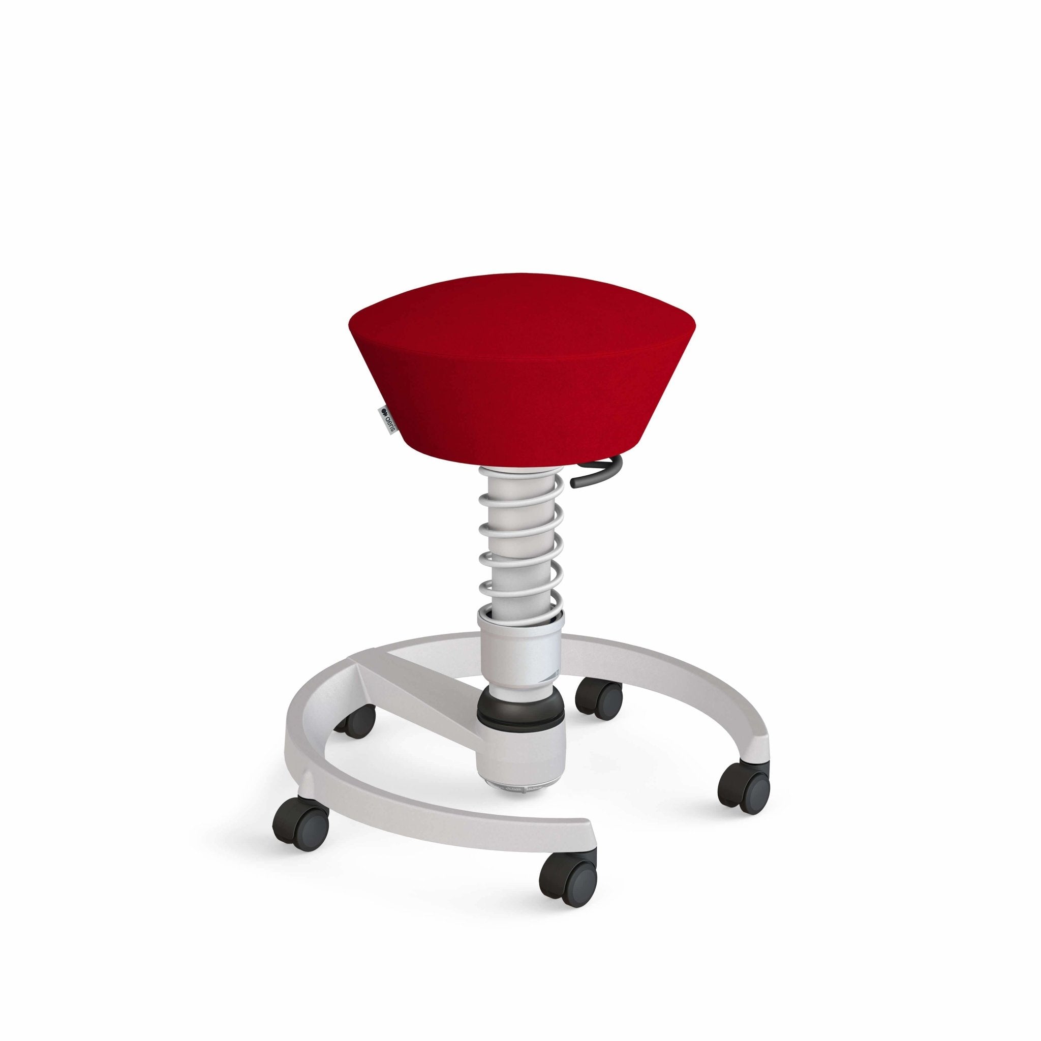 Aeris Swopper Active Sitting Stool with Casters - Light Grey Metallic Finish for Office, Home & Ergonomic Workspace