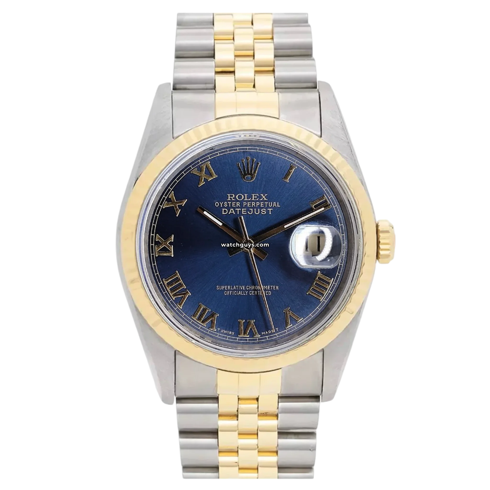 Rolex Datejust 16233 Men's Watch - Blue Dial with Roman Numerals, Jubilee Bracelet - Luxury Dress Watch for Business & Formal Occasions