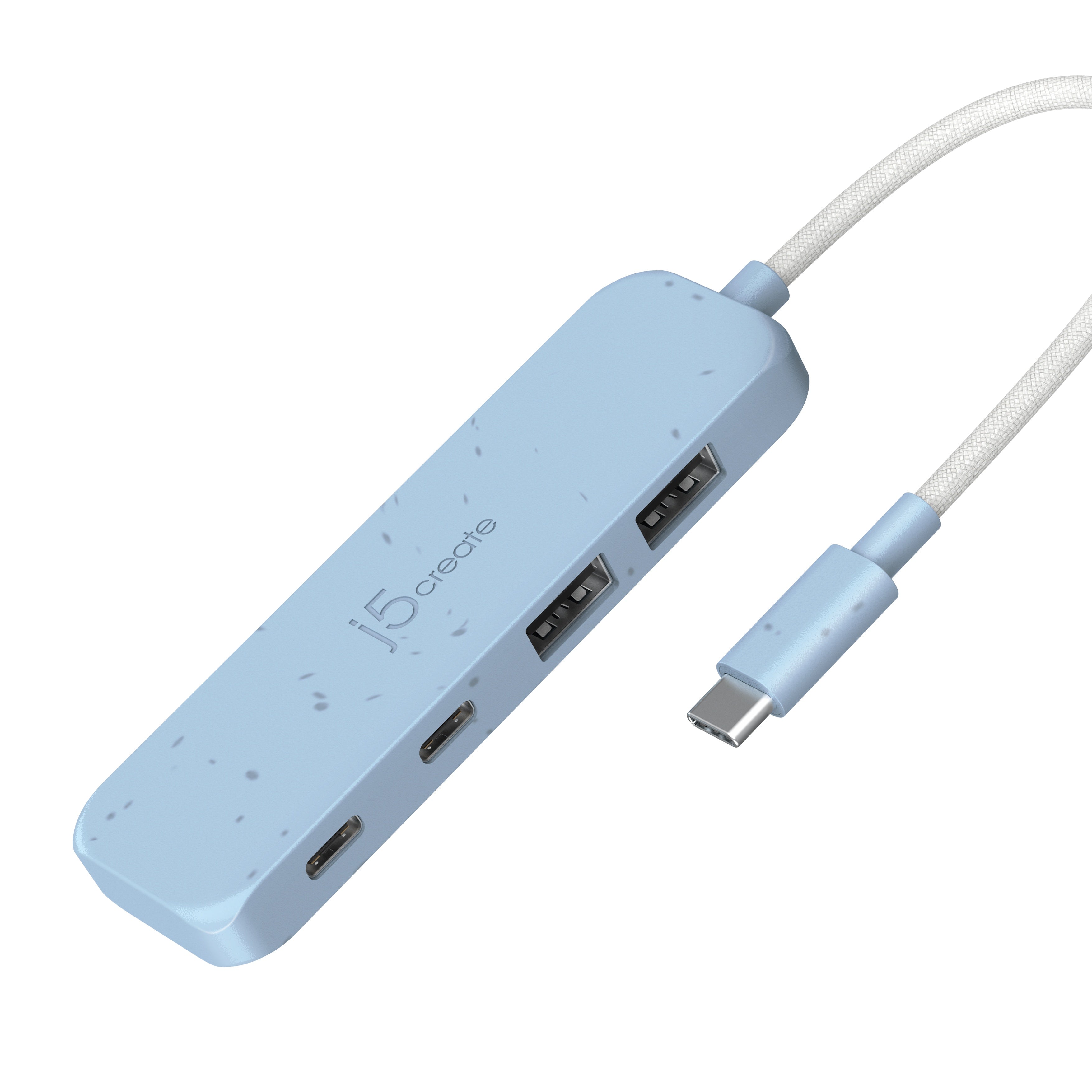 Eco-Friendly USB C Hub 4 Port - USB C to USB C & USB A 3.1 Gen 2 Adapter - Fast Data Transfer & Charging for MacBook, iPad, Laptop, Phone - Home Office & Travel Use