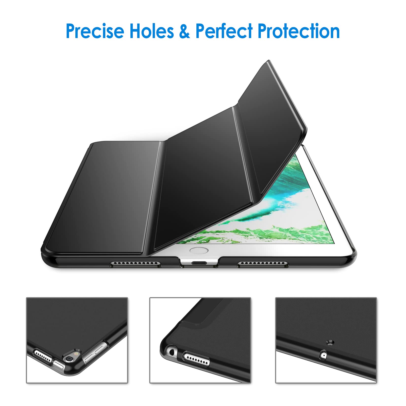 JETech Protective Case for iPad Pro 10.5-Inch & iPad Air 3 (2019 3rd Gen) - Slim Auto Wake/Sleep Smart Cover - Black - Perfect for Work, School & Travel