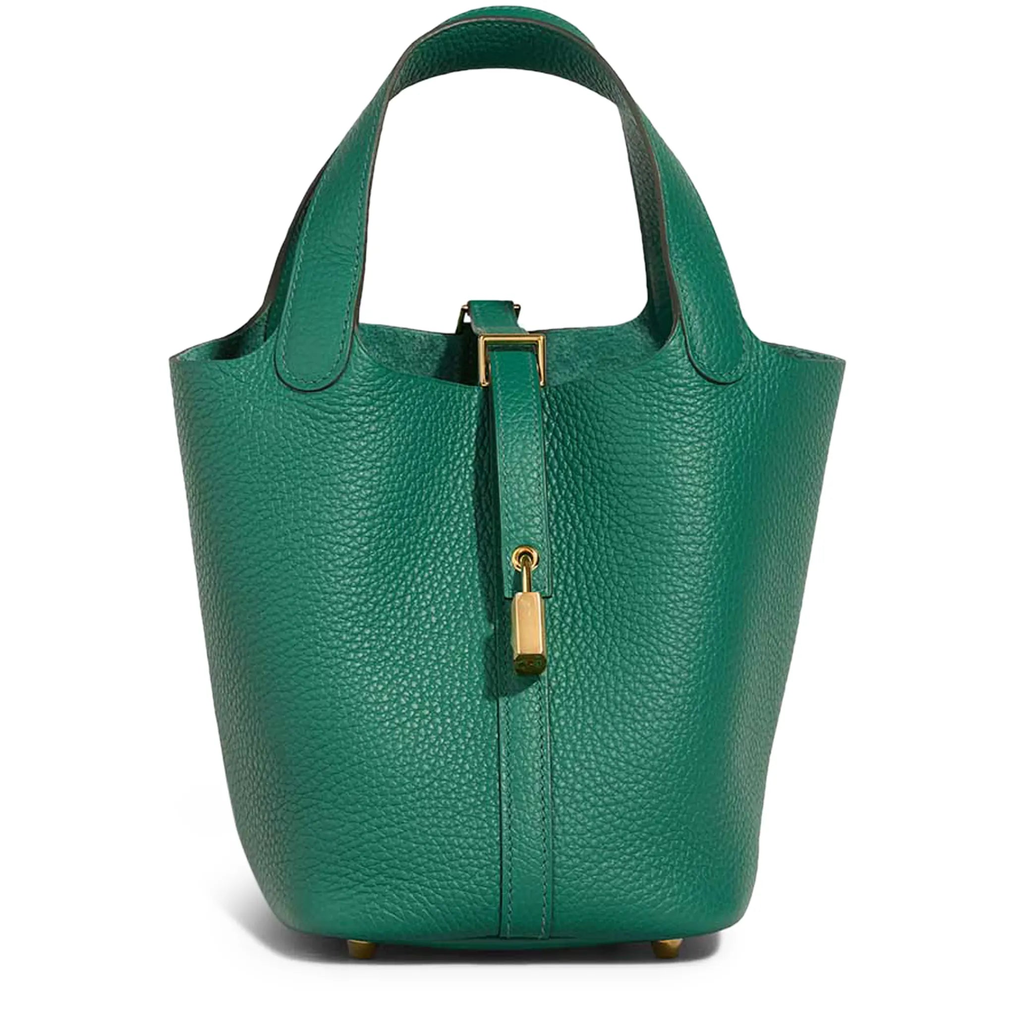 Authentic Hermès Picotin Lock 18 Bag - Clemence Leather in Emerald Green with Gold Hardware | Luxury Everyday Tote for Women, Perfect for Work, Shopping & Travel