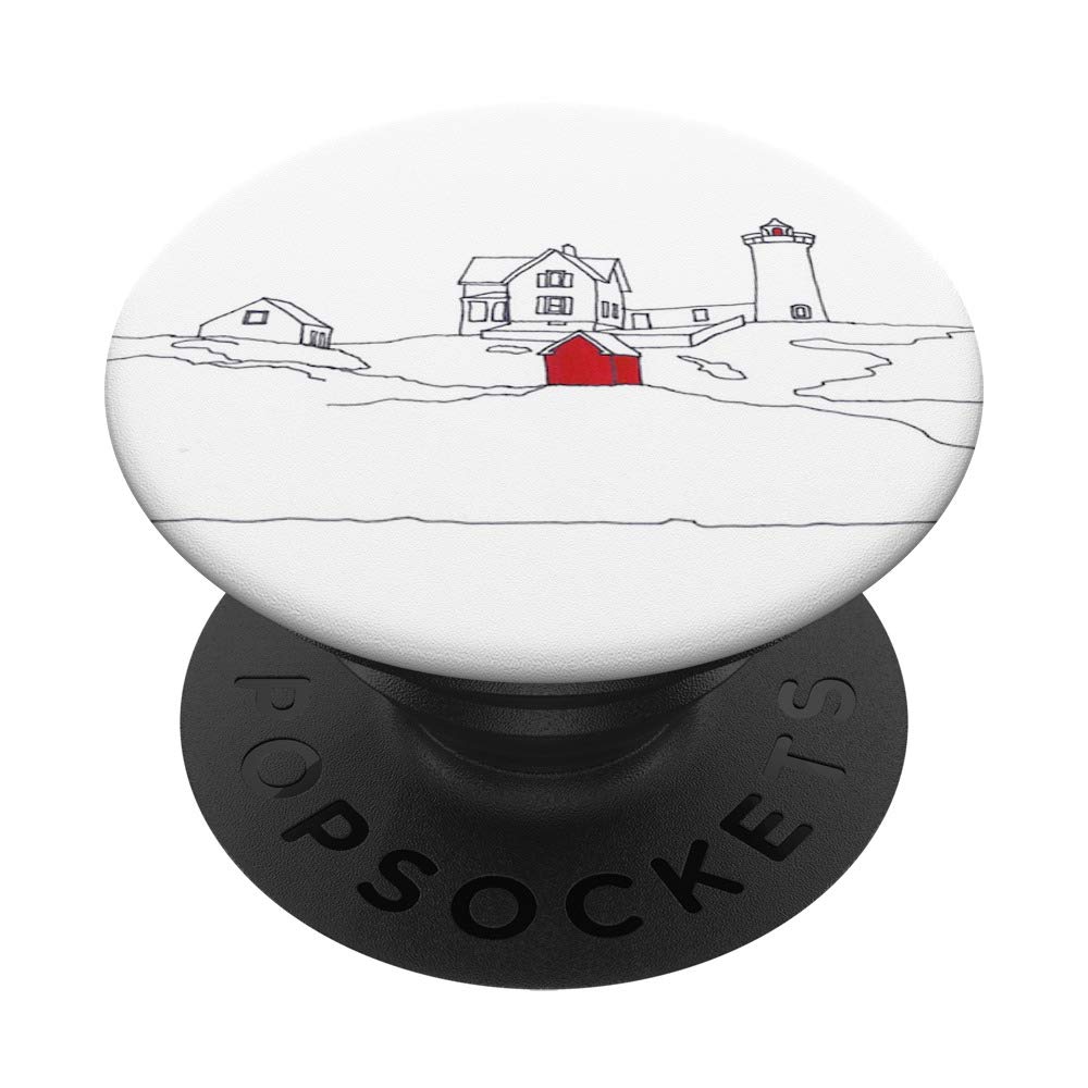 Cape Neddick Nubble Lighthouse Maine PopSockets PopGrip - Interchangeable Phone & Tablet Stand with Swappable Top - Perfect for Travel, Photography & Home Decor