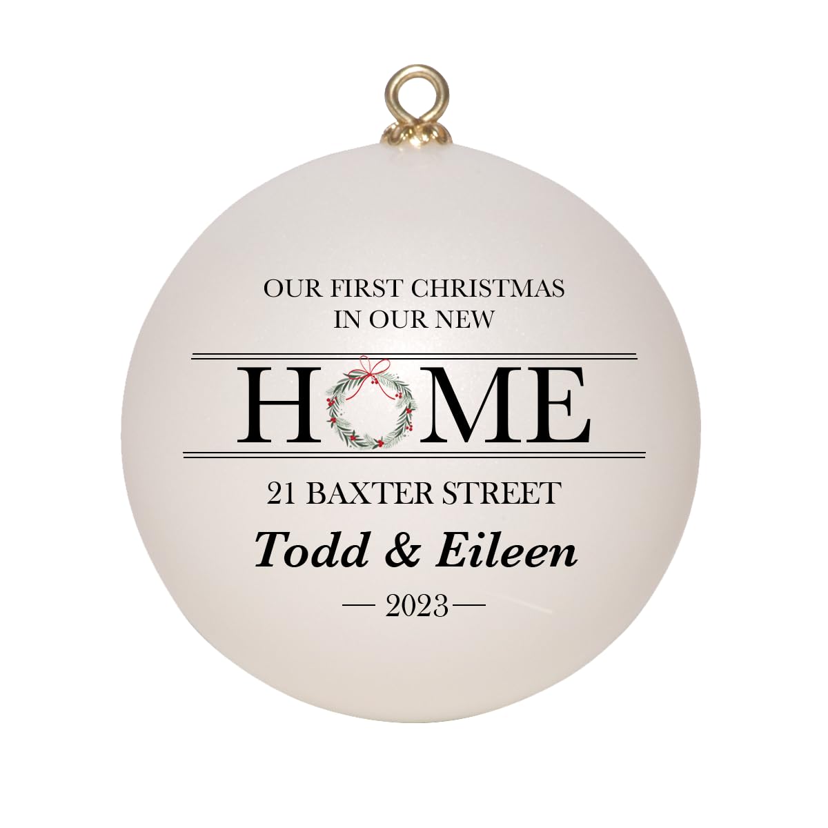 Personalized 2023 Christmas Ornament - Custom Housewarming Gift for New Homeowners with Address & Year - Shatterproof Holiday Keepsake Ball in Gift Box - Perfect for First Home Celebrations & Christmas Tree Decorations