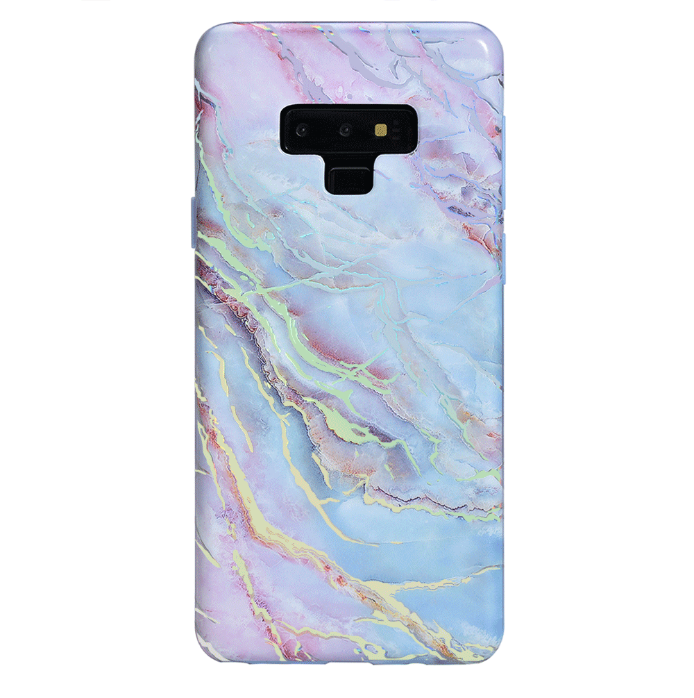 Holo Moonstone Marble Samsung Galaxy Phone Case - Protective Cover for Galaxy S21/S22/S23 Series - Stylish Glitter Design for Everyday Use & Special Occasions