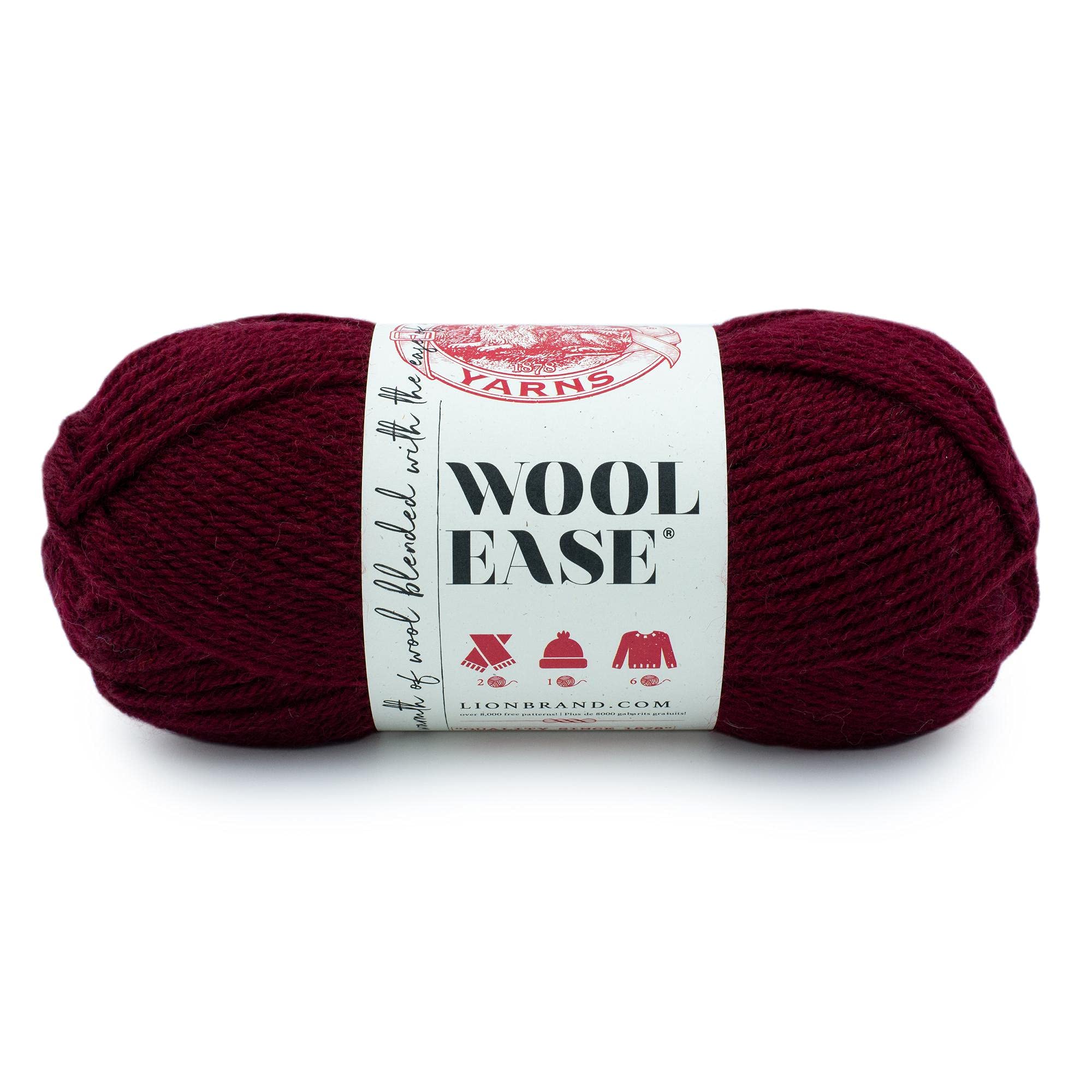Lion Brand Yarn Wool-Ease Worsted-Weight Knitting & Crocheting Yarn - 1 Pack Tawny Port - Perfect for Scarves, Hats & Winter Crafts