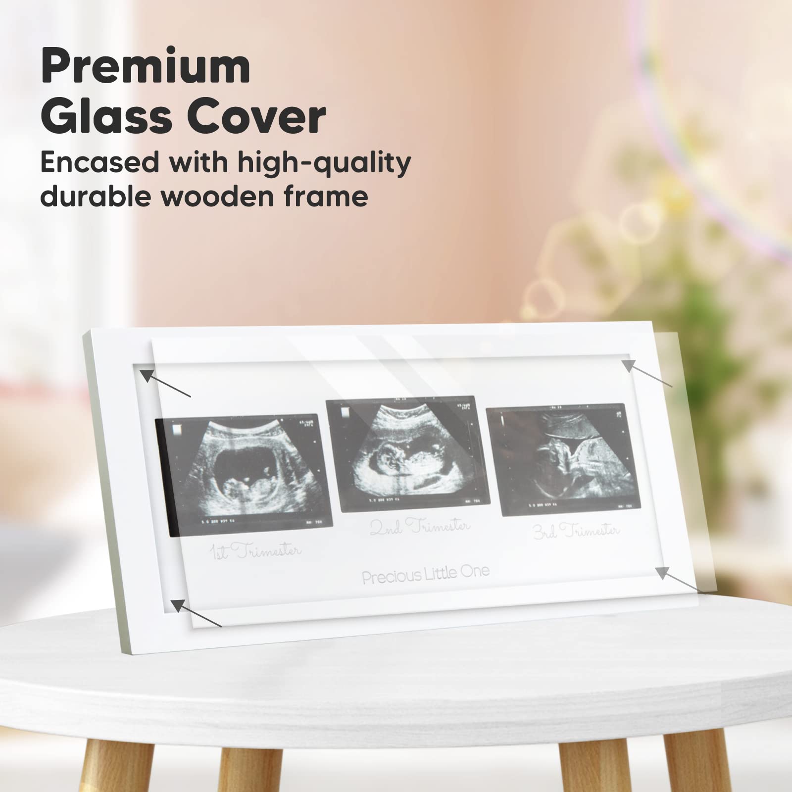 KeaBabies Pregnancy Journal & Sonogram Frames - 90pg Hardcover for Mom Gifts - Baby Shower & Gender Reveal