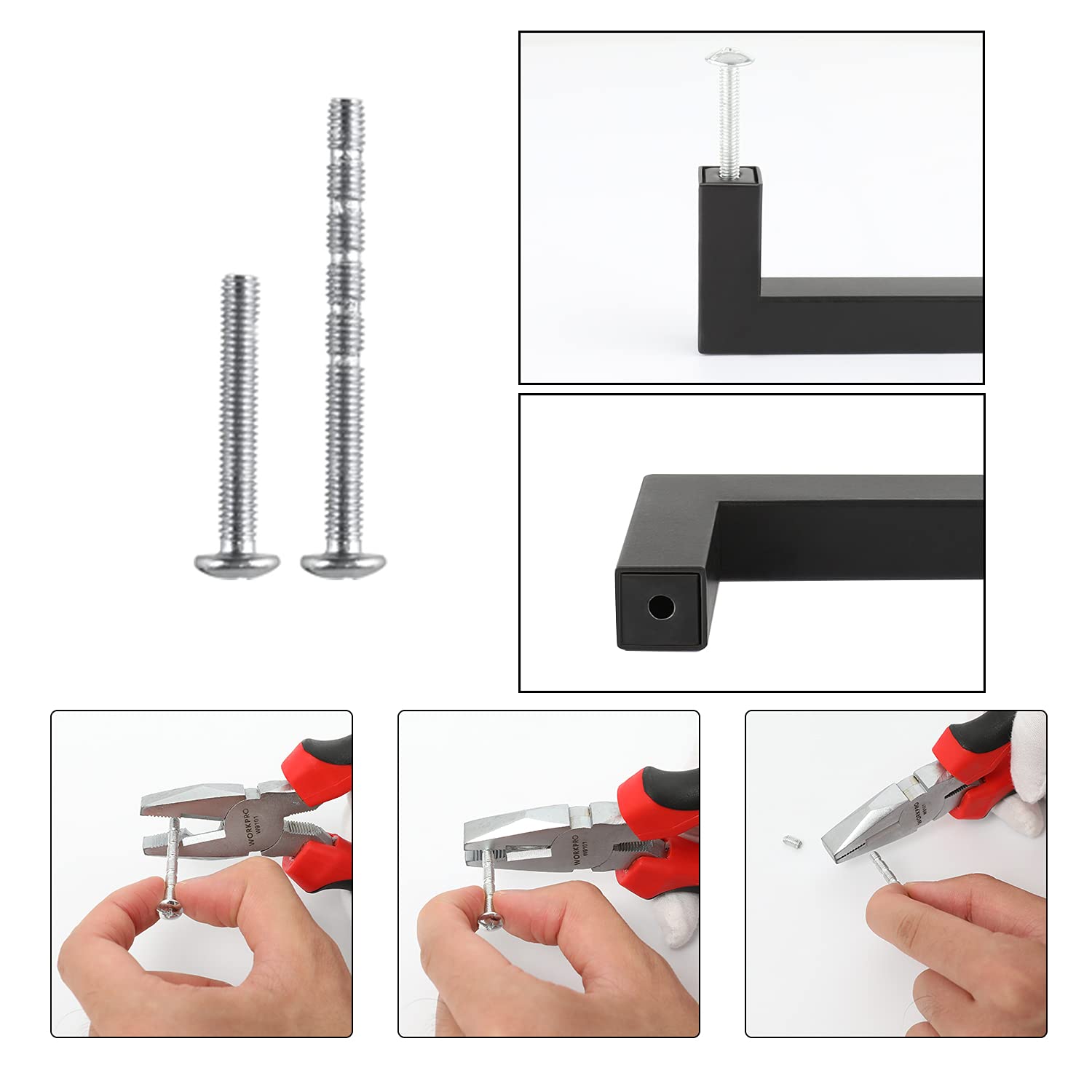 40 Pack Black Cabinet Handles - 6-1/4