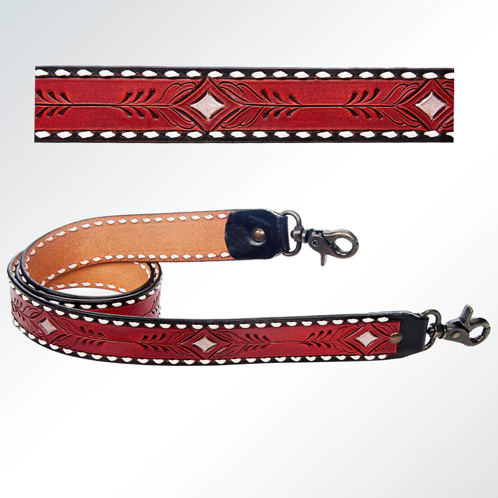 American Darling Red with White Diamond Purse Strap - Elegant Crossbody Bag Accessory for Women, Perfect for Parties, Weddings & Evening Events