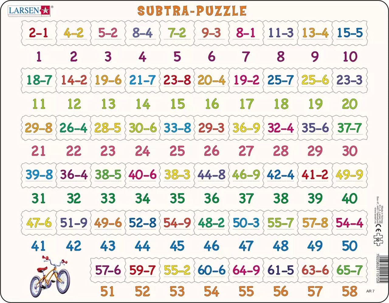 Learning Subtraction Puzzle for Kids - 58pc Educational Jigsaw for Math Practice