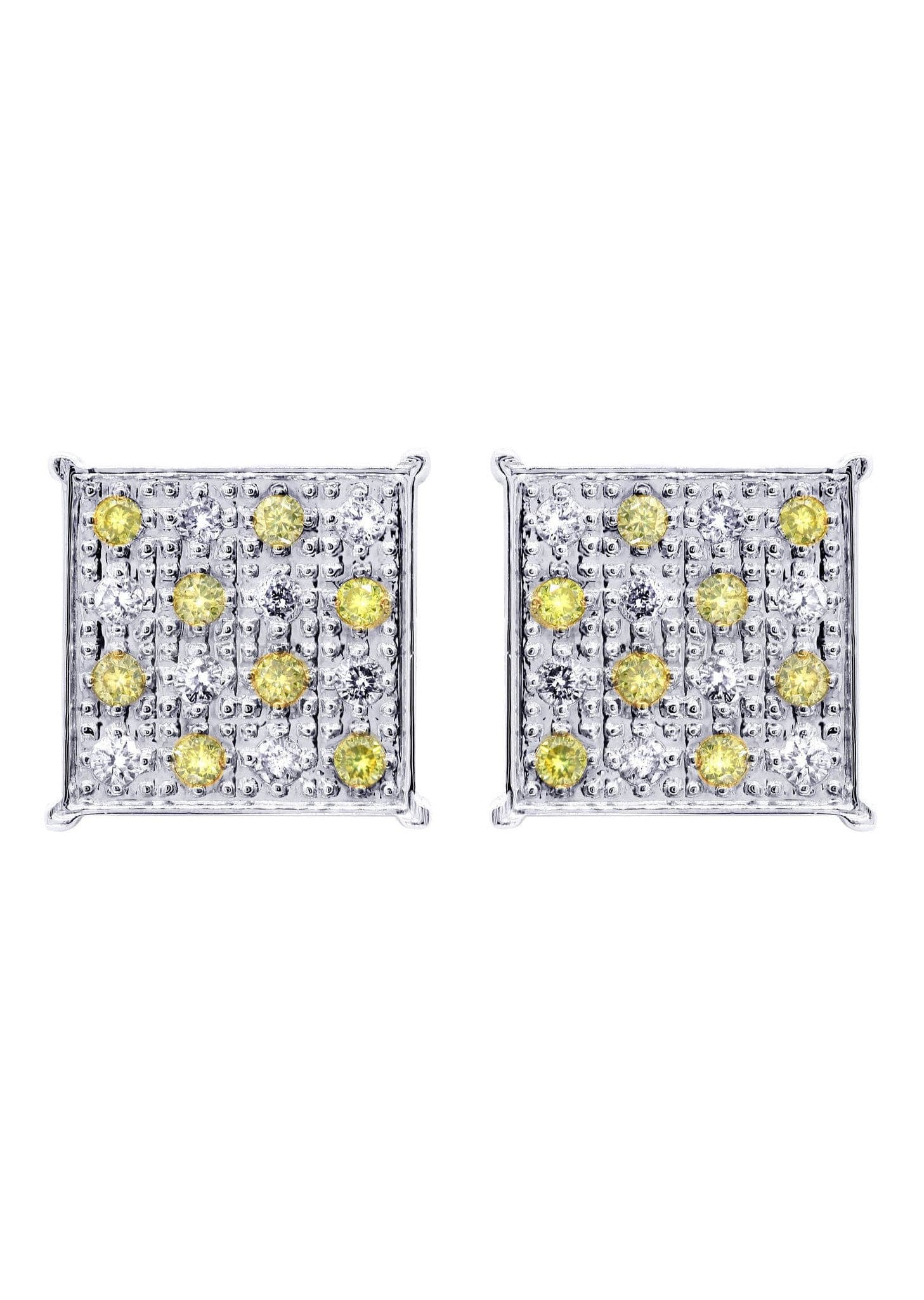 14K White Gold Men's Diamond Earrings - 0.61 Carat Stud Earrings for Men | Perfect Gift for Anniversary, Birthday & Formal Occasions