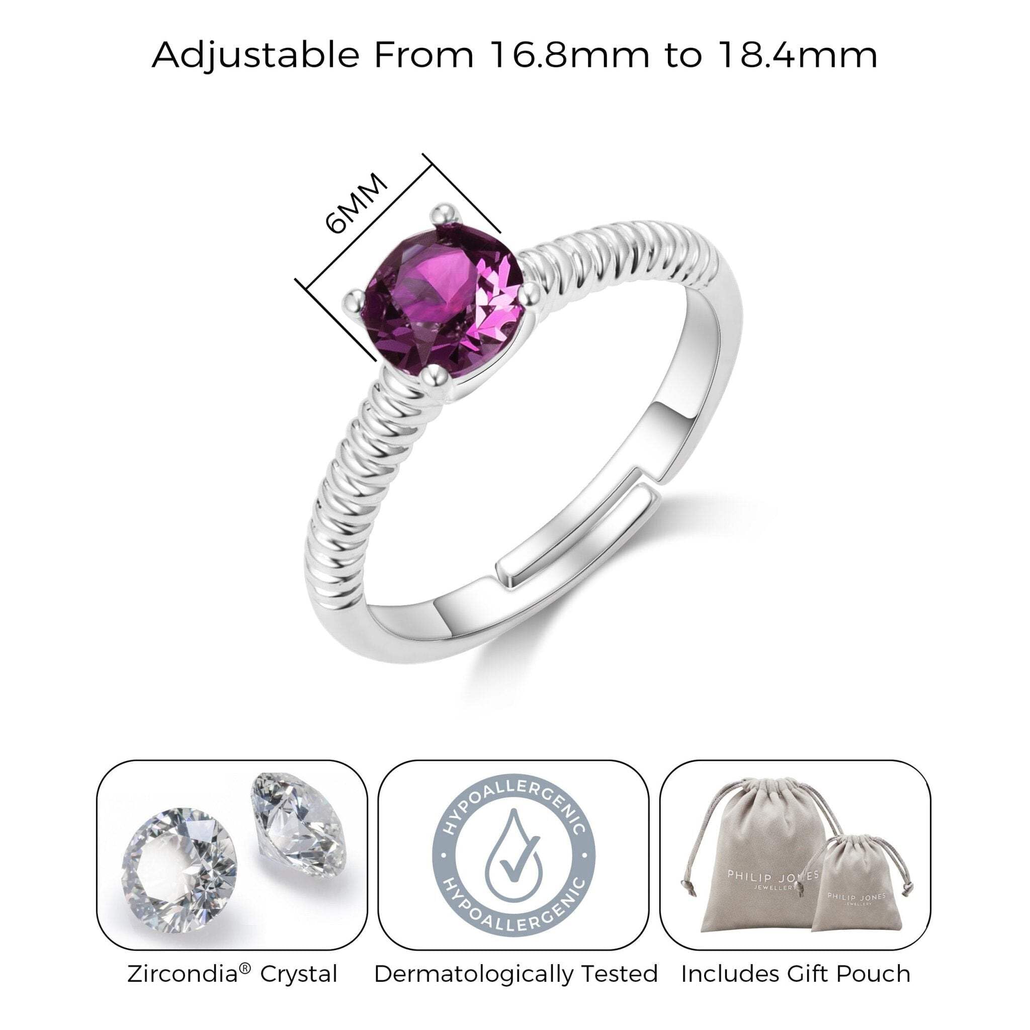 Alexandrite Birthstone Ring with Zirconia - Elegant Jewelry for Gifts & Parties