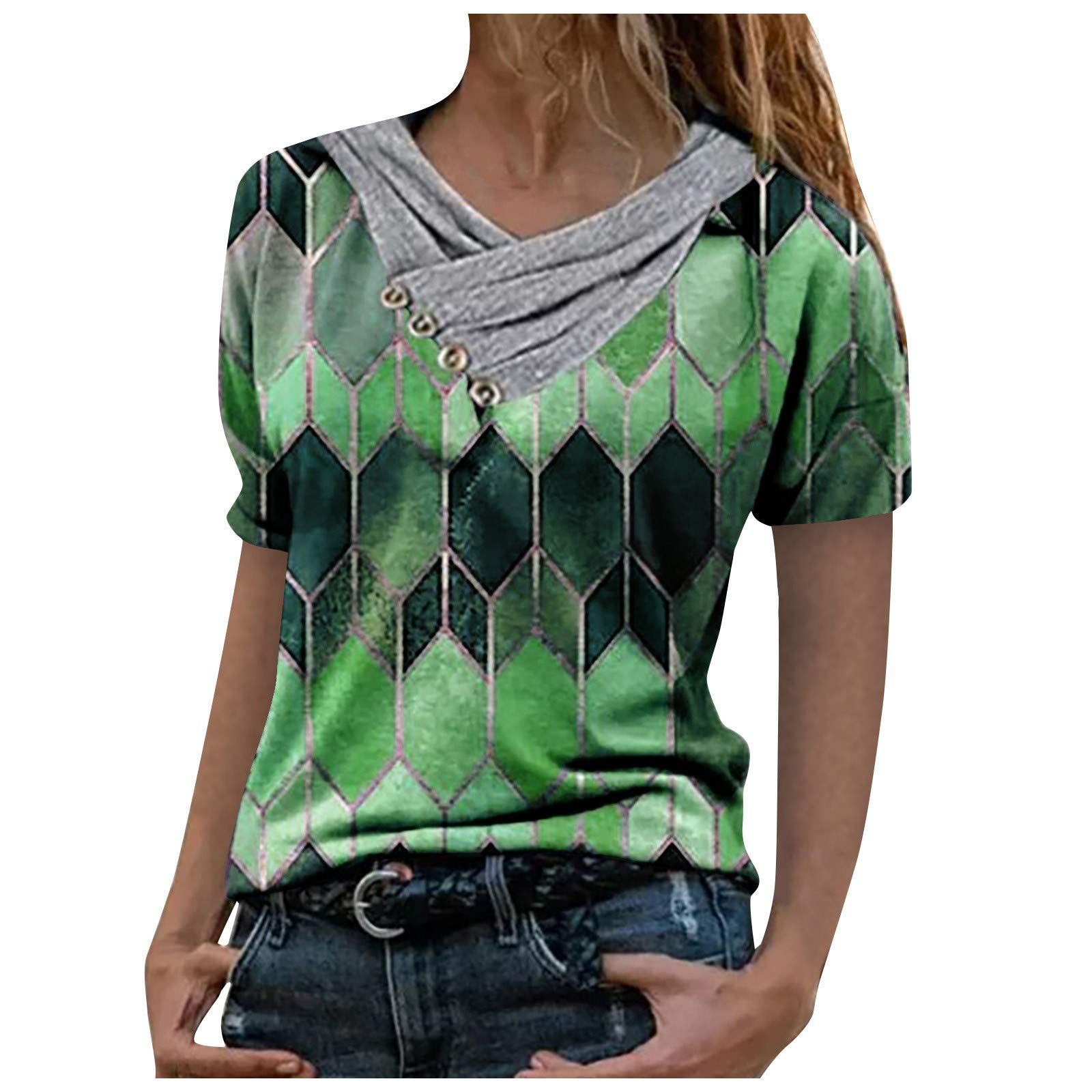 Trendy Women's Tie-Dye Print Loose Fit Tunic Top with Embroidery Collar - Long Sleeve Casual Blouse for Spring & Summer | Perfect for Beach Outings, Music Festivals and Everyday Wear