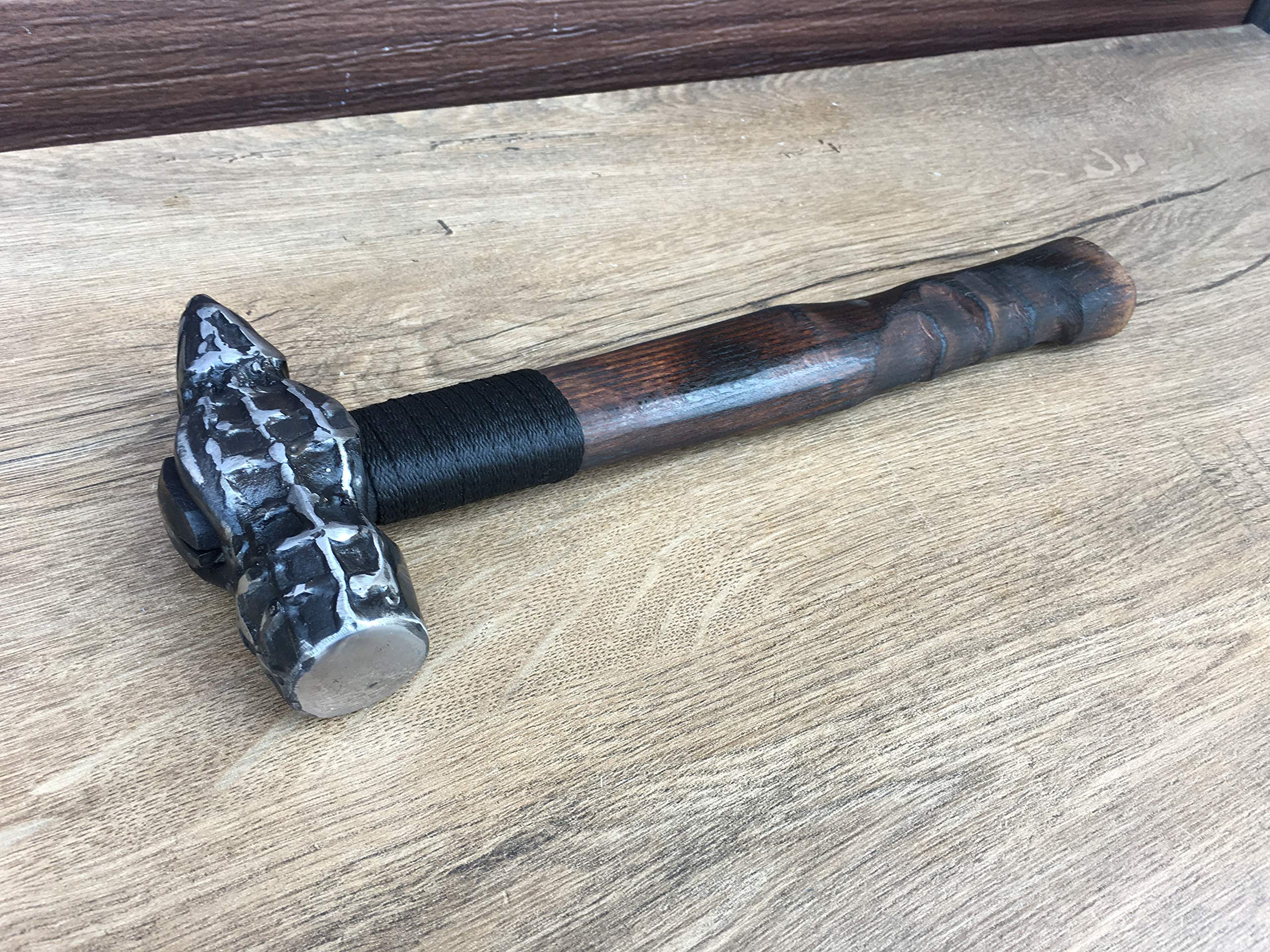 Hand Forged Steel Hammer - Viking Axe & Blacksmith Tool for Men | Durable Iron Gift for Him, Birthday Present for Handyman | Perfect for DIY Projects, Woodworking & Outdoor Adventures