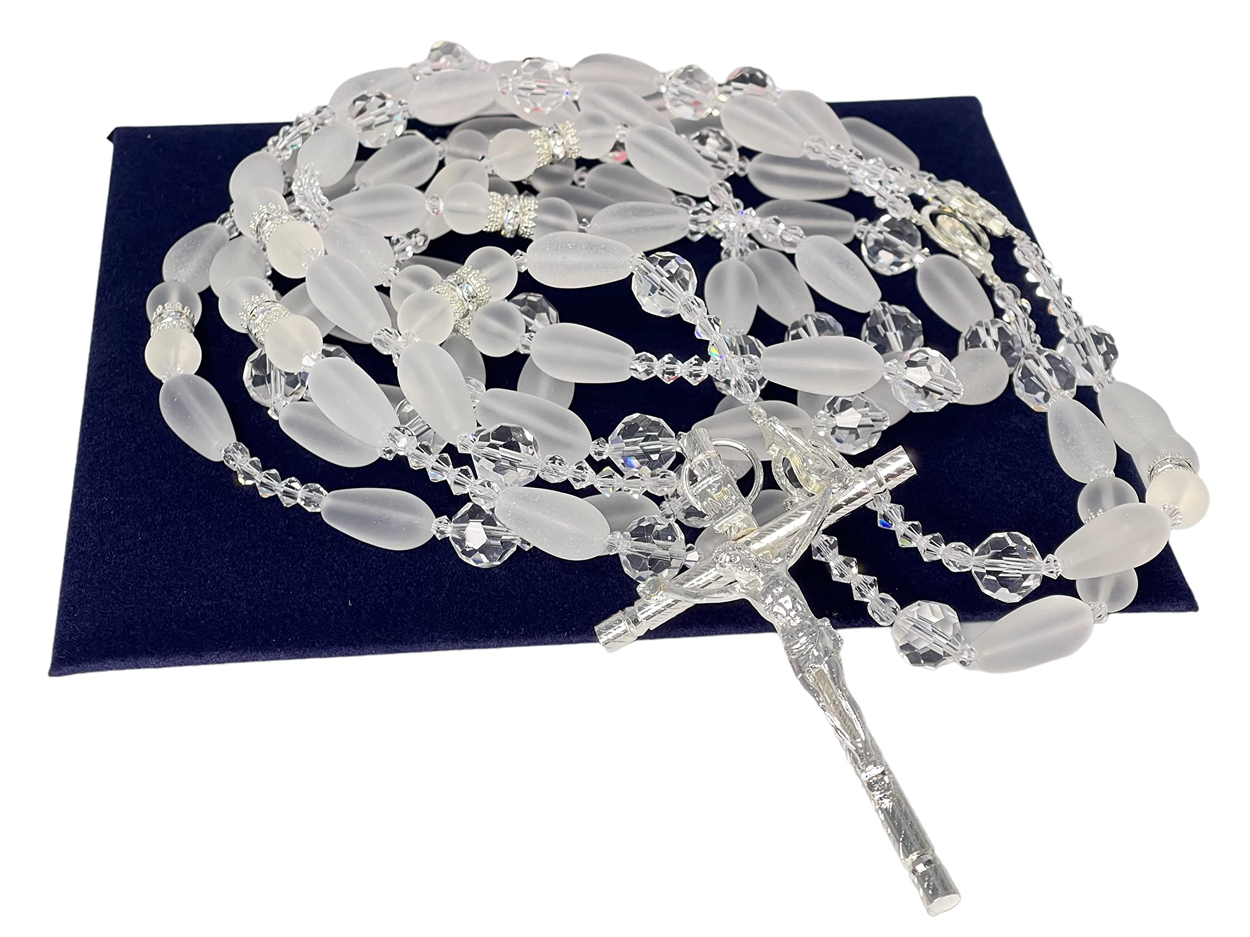 Traditional Crystal Wedding Lasso - Elegant Crystal Wedding Rosary for Catholic Ceremonies | Lazo De Boda De Crystal for Bridal Unity Rituals | Perfect for Wedding, Vow Renewal & Quinceañera Celebrations