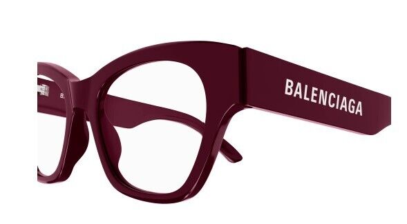 Balenciaga BB0263O 004 Burgundy Cat Eye Women's Eyeglasses - Stylish Designer Frames for Women, Perfect for Work & Everyday Fashion