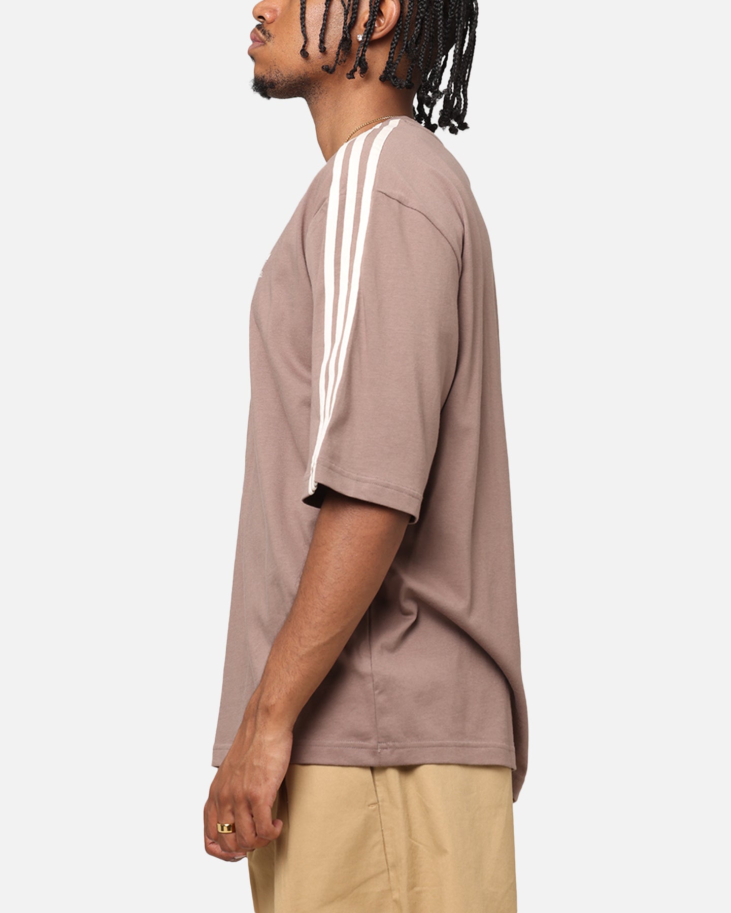 Adidas Oversized T-Shirt for Men - Soft Cotton Brown Tee - Casual Streetwear & Loungewear - Perfect for Everyday Wear, Gym, and Outings