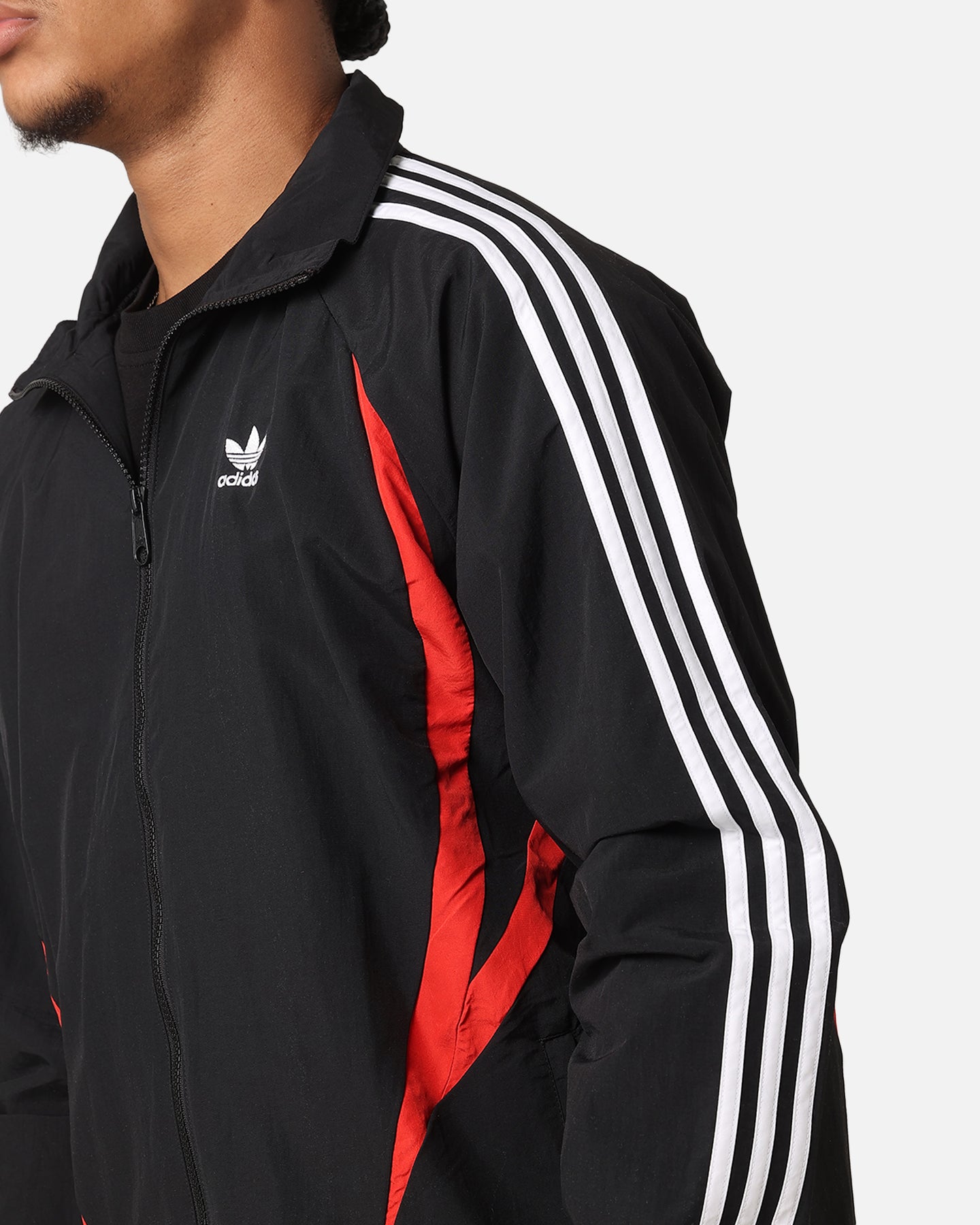 Adidas Archive Track Jacket for Men - Black/Red Athletic Running Jacket with Zipper - Lightweight Windbreaker for Jogging, Gym & Outdoor Sports