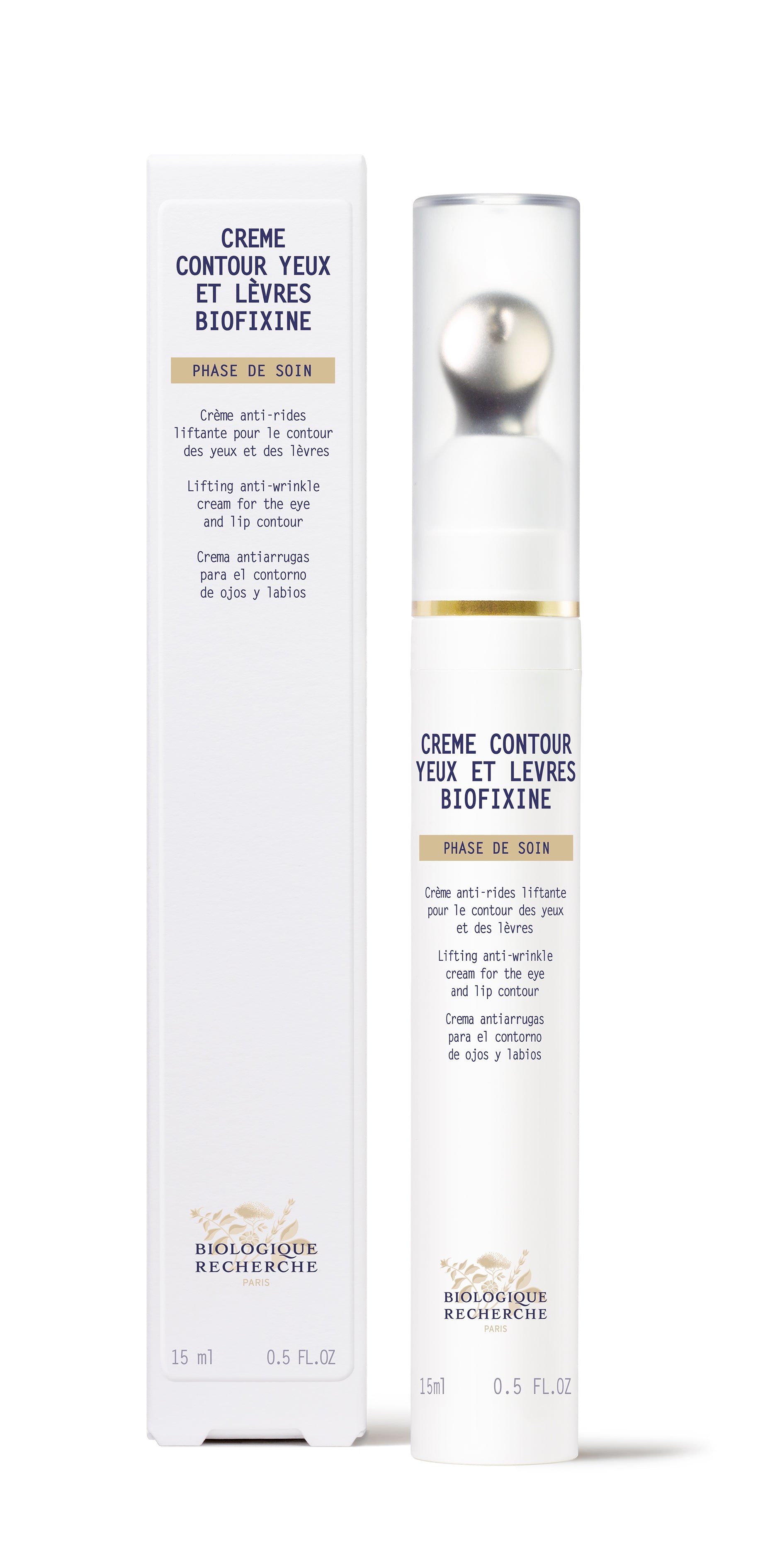 Biofixine Anti-Wrinkle Lifting Eye & Lip Cream - Organic Contour Treatment for Dark Circles & Fine Lines, 0.5 oz/15ml - Perfect for Nighttime Skincare Routine & Travel Essentials