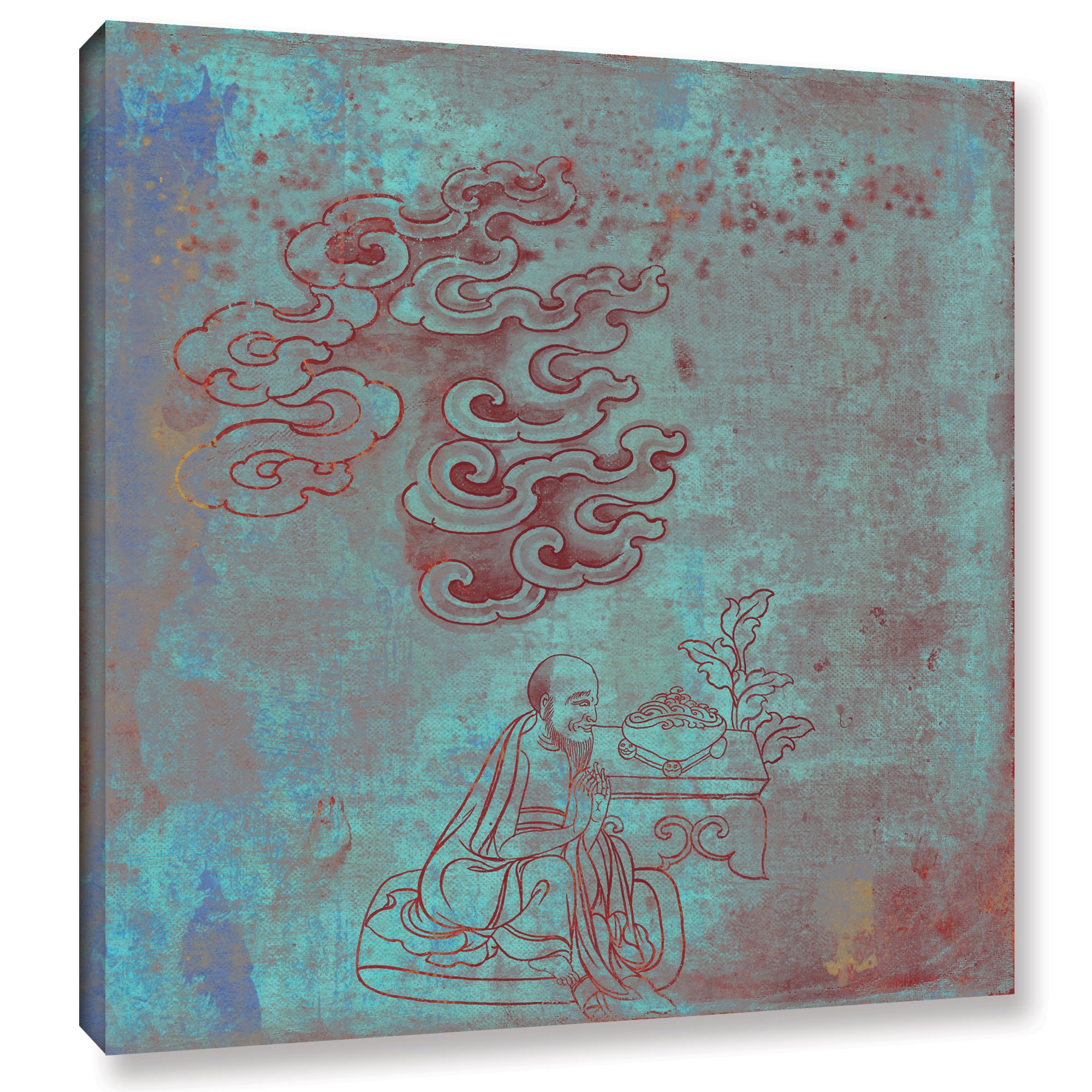 Elena Ray 'Buddha Remix II' Modern Abstract Art Canvas Print - 18x18 Inches Gallery Wrapped Wall Decor for Living Room, Bedroom & Office