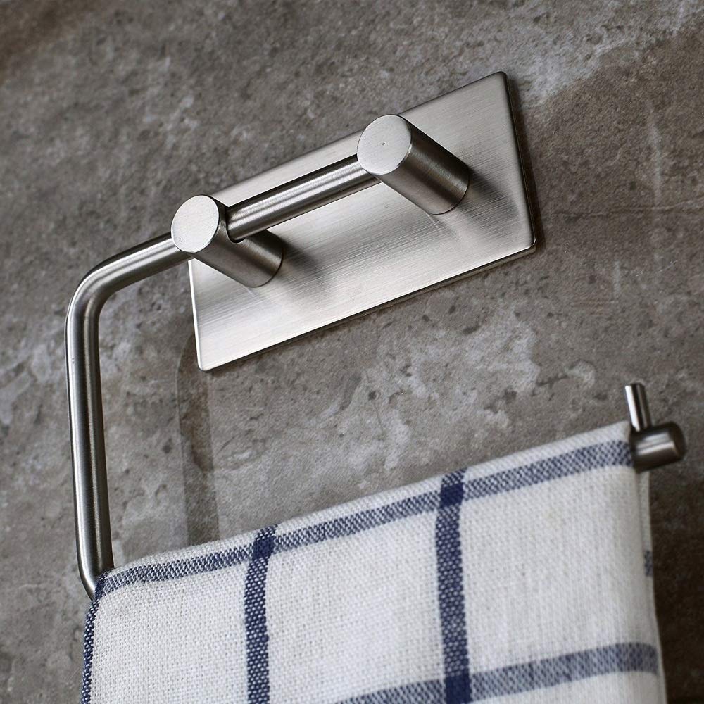 Premium 304 Stainless Steel Self-Adhesive Toilet Paper Holder - Bathroom Tissue Roll Hanger with Strong Adhesive, Rustproof & Waterproof Design - Perfect for Small Bathrooms, RVs, Apartments & Dorm Rooms
