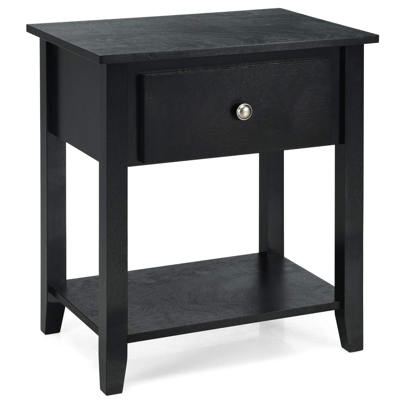 Tangkula End Table with Drawer - Modern Nightstand with Storage Shelf for Bedroom & Living Room | Sofa Side Table, Bedside Table with Open Shelf - Perfect for Small Spaces, Apartment Decor & Home Organization
