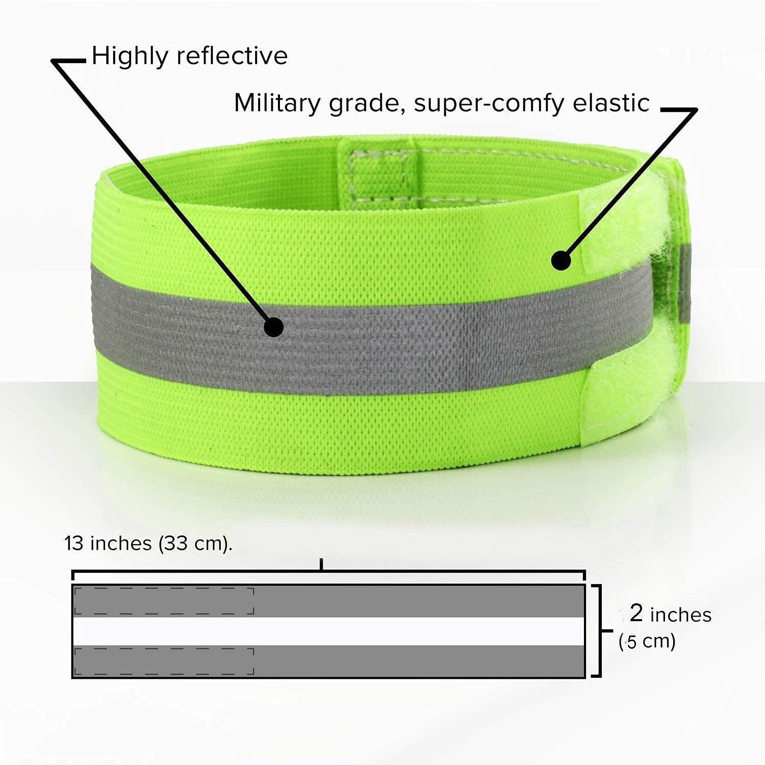 High Visibility Reflective Safety Bands for Wrist, Arm, Ankle & Leg - Reflective Gear with Adjustable Straps for Night Walking, Cycling, Running & Outdoor Activities