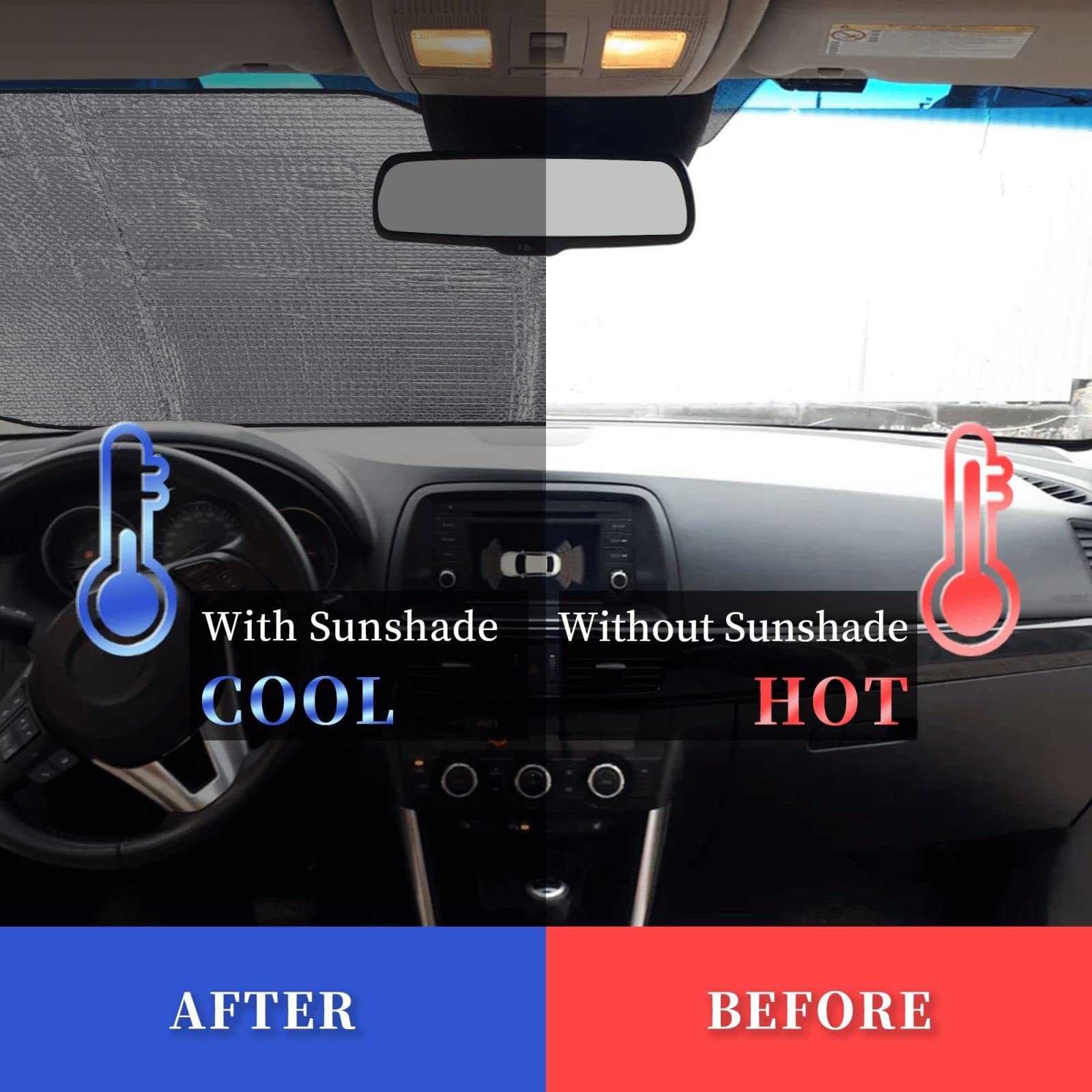 Anime SUV Windshield Sun Shade - Foldable UV Protector for Cars (51.2x27.5in) - Keep Vehicle Cool