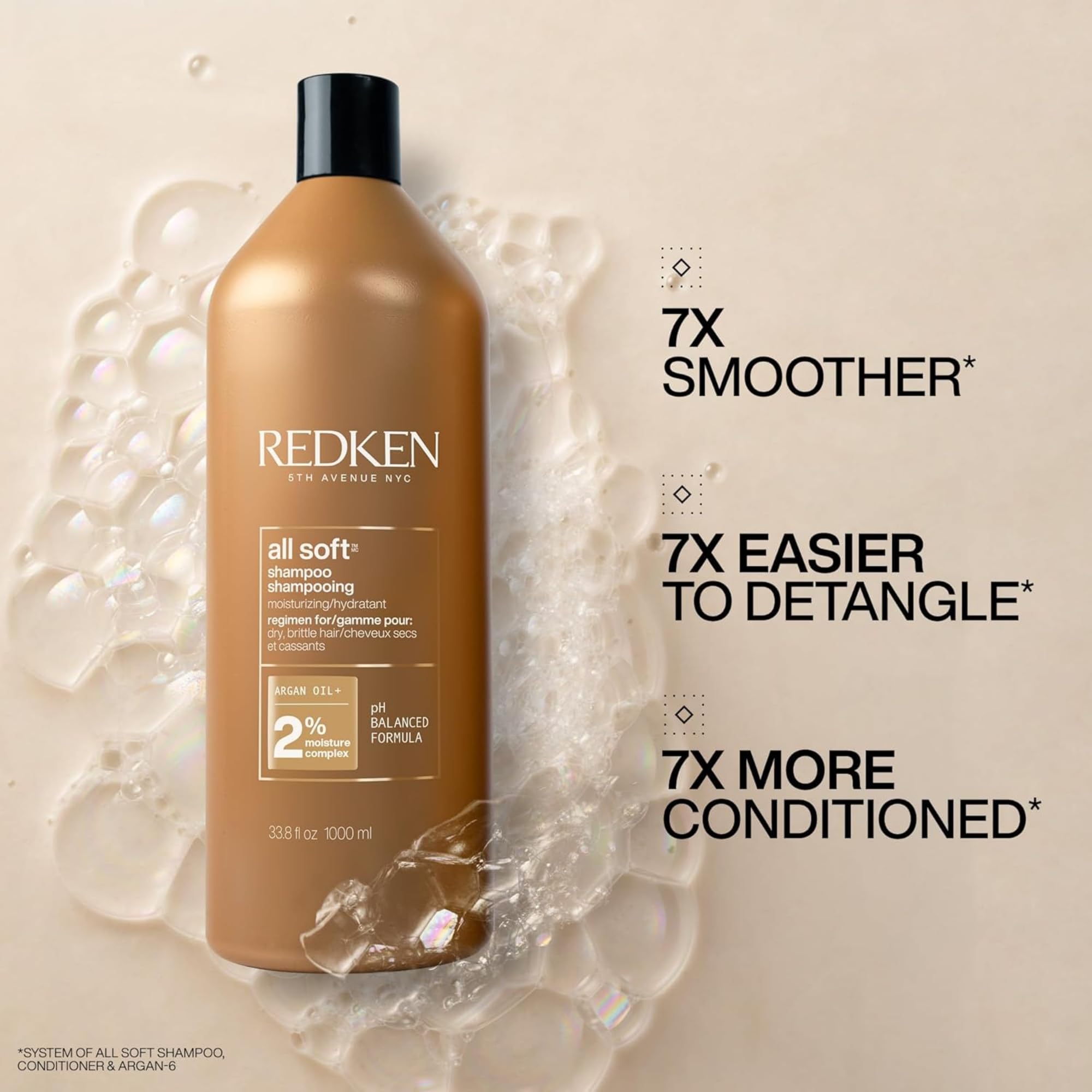 Redken All Soft Shampoo and Conditioner Set for Dry, Damaged & Brittle Hair - Argan Oil Infused Hydrating Formula for Intense Softness & Shine - Perfect for Daily Hair Care & Salon-Quality Results at Home