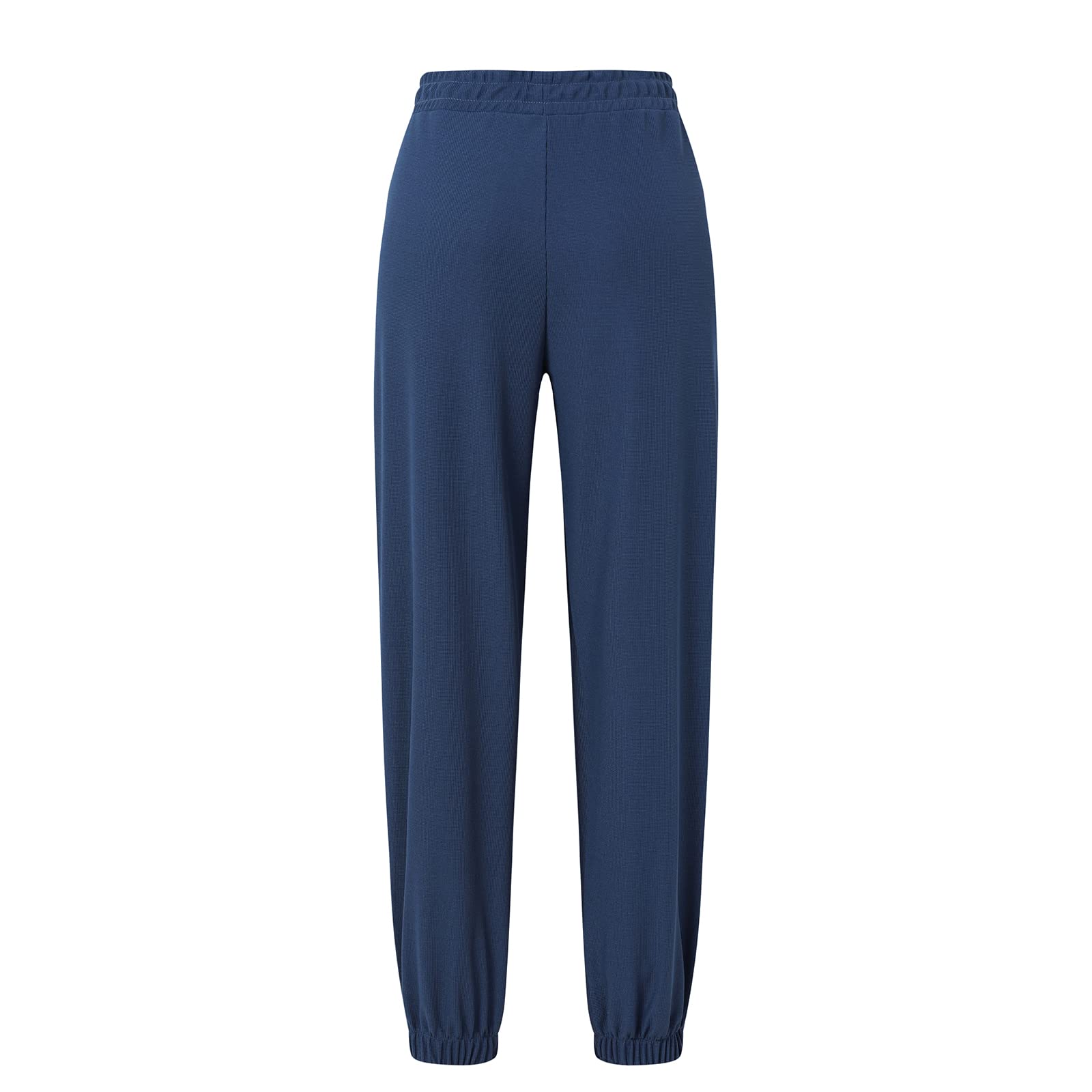 Women's Athletic Jogger Pants - Stretchy Elastic Waist Waffle Knit Sweatpants with Pockets for Running, Yoga & Lounge Wear