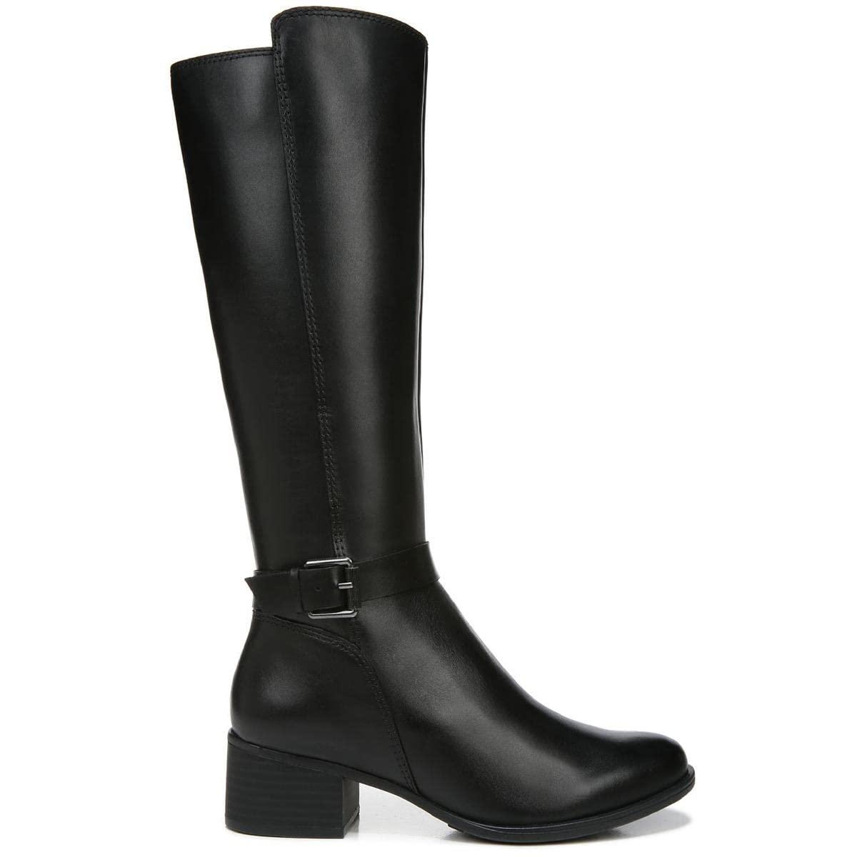 Naturalizer Women's Kalona Leather Pull-On Knee-High Boots - Black Size 9 Medium (B,M) | Comfortable & Stylish Winter Boots for Work, Casual Wear & Outdoor Activities