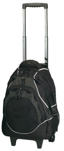 Stylish Black Rolling Backpack for School - Durable Wheeled Bookbag with Ergonomic Design for Students, Travel & Commuting
