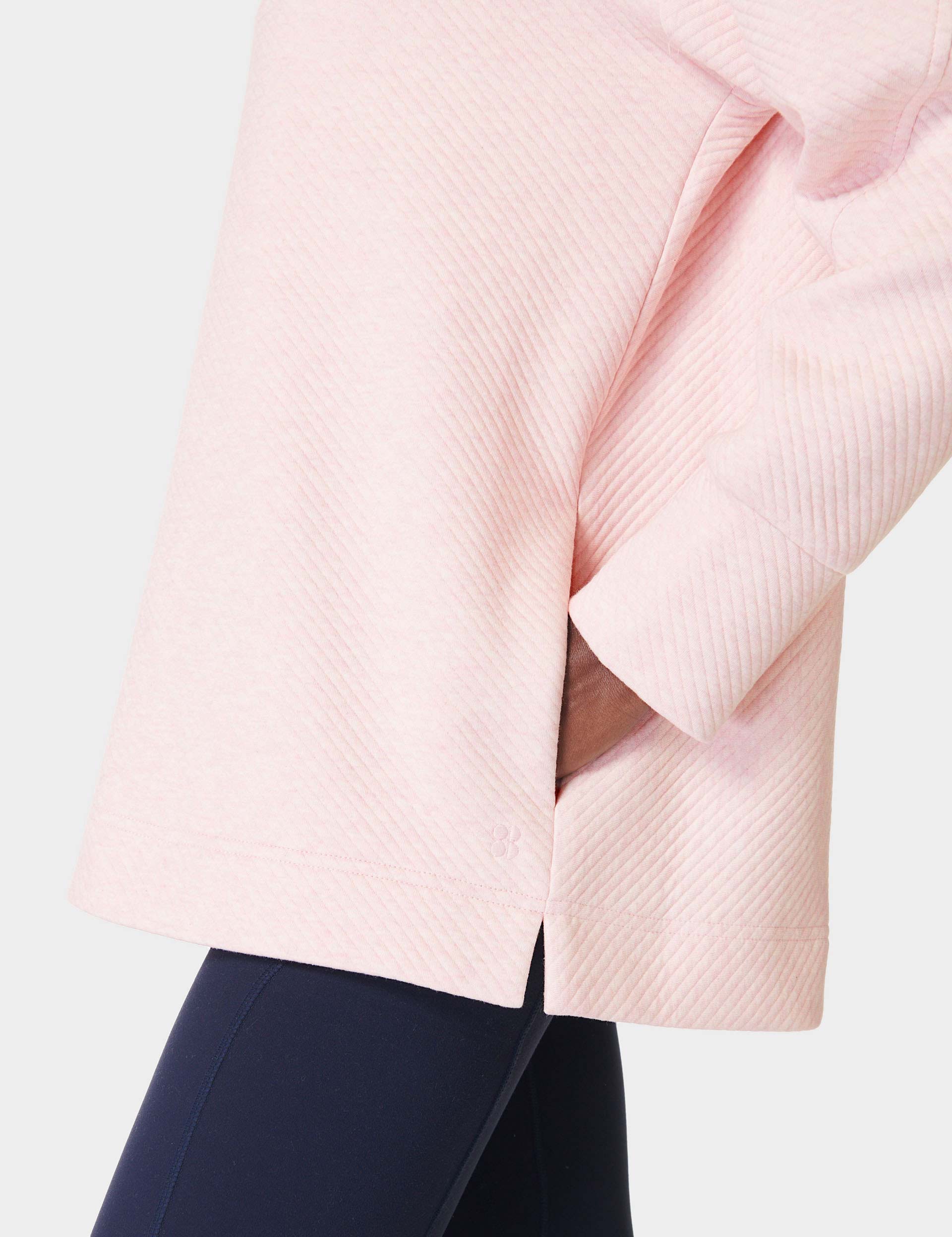 Radiant Half Zip Sweatshirt for Women - Soft Neutral Pink Pullover Hoodie | Cozy Casual Wear for Fall, Gym & Outdoor Activities