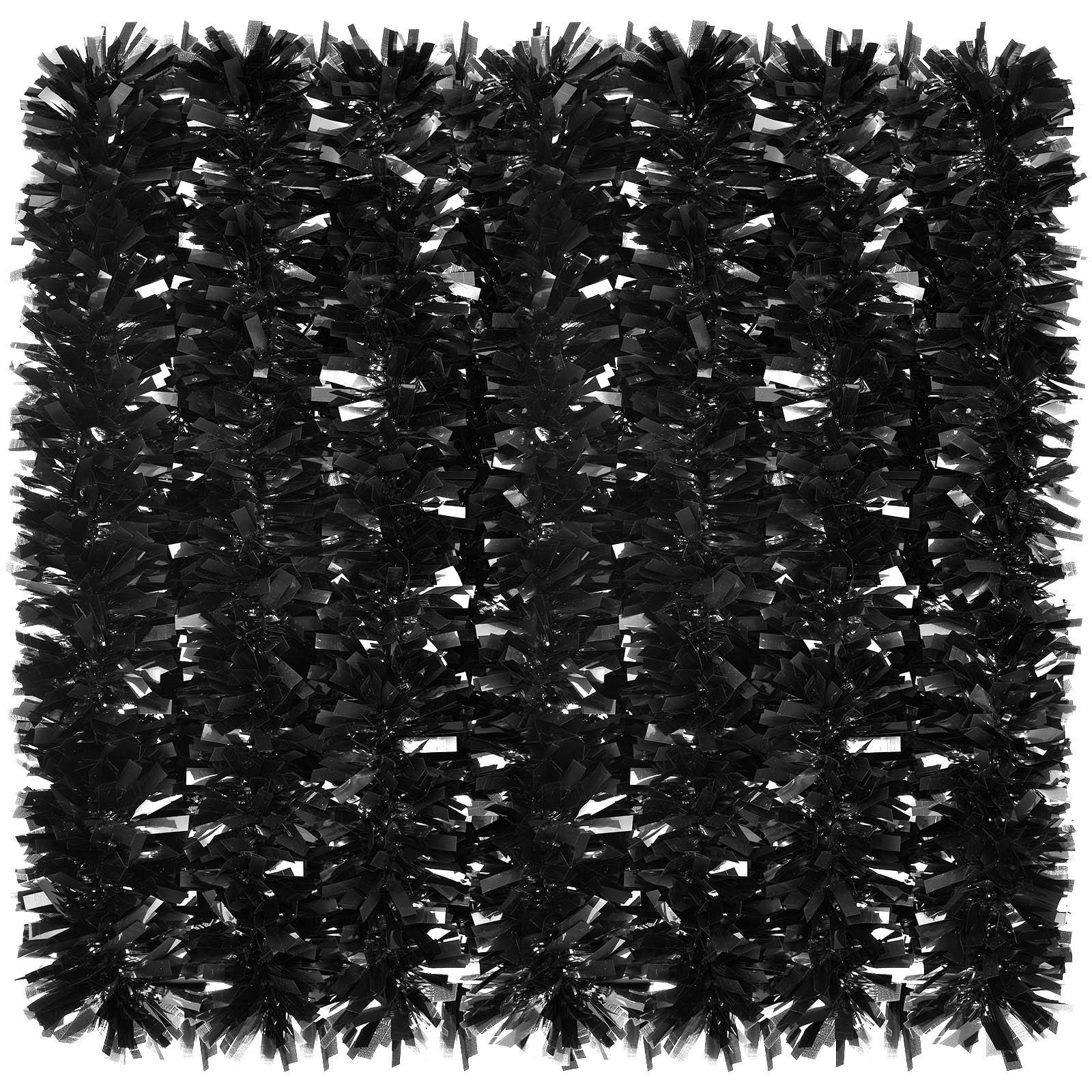 26.2ft Black Metallic Christmas Tinsel Garland - Shiny Holiday Tree Decorations for Xmas, Wedding & Birthday Parties - Perfect for Indoor/Outdoor Decor, Mantel Draping & Gift Wrapping Accents