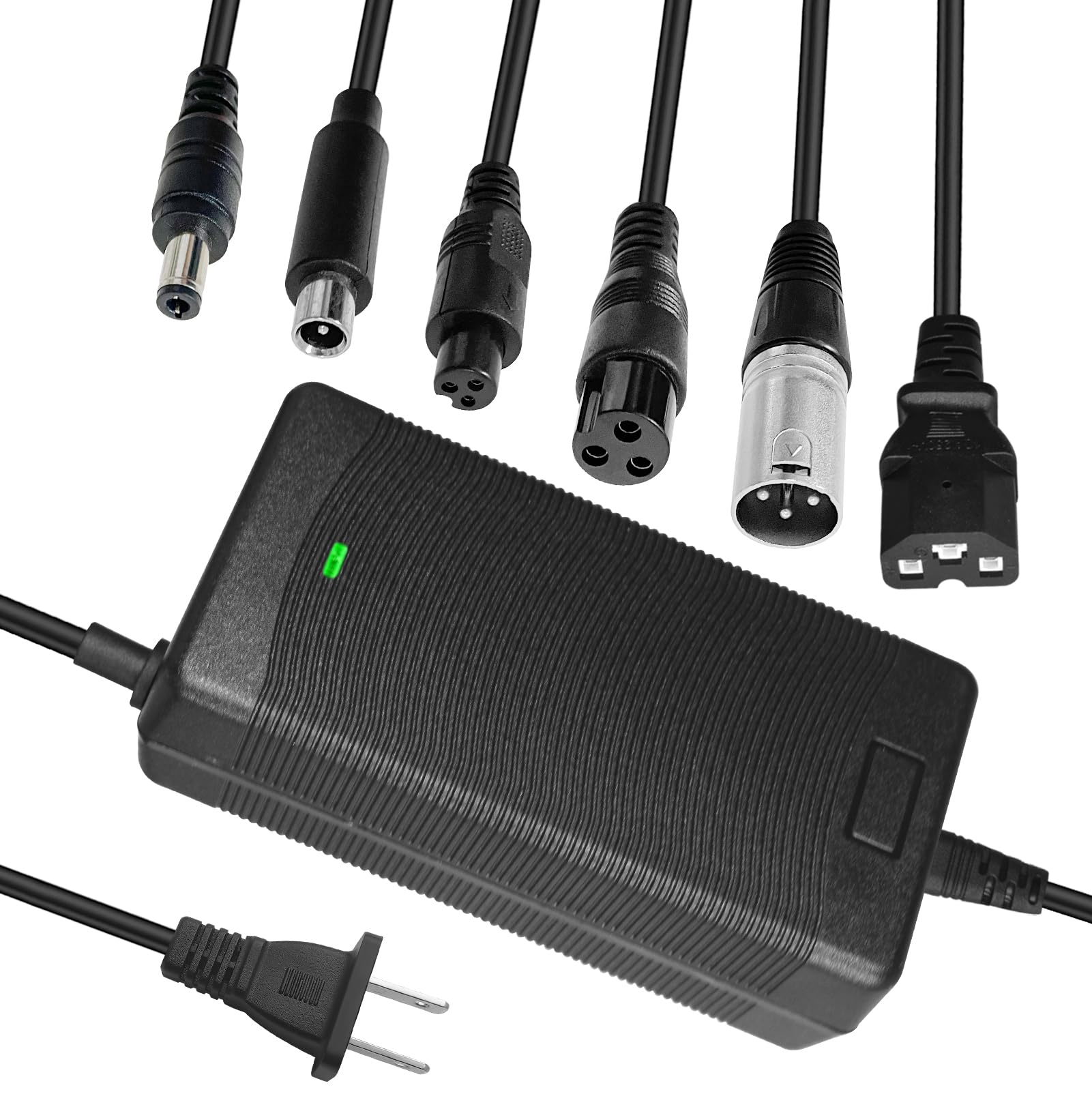 54.6V 2A Universal Charger with 6 Plugs - Compatible with 13S 48V Li-ion Batteries, Perfect for Electric Bicycles, Scooters & eBikes | Fast Charging for Commuting & Outdoor Adventures
