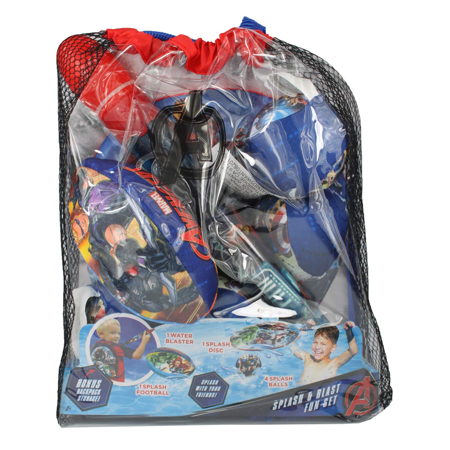 Avengers Splash and Blast Fun Set - Superhero Water Toy for Kids, Marvel Action Figure Playset with Water Blasters - Perfect for Pool Parties, Summer Outdoor Play & Superhero Battles