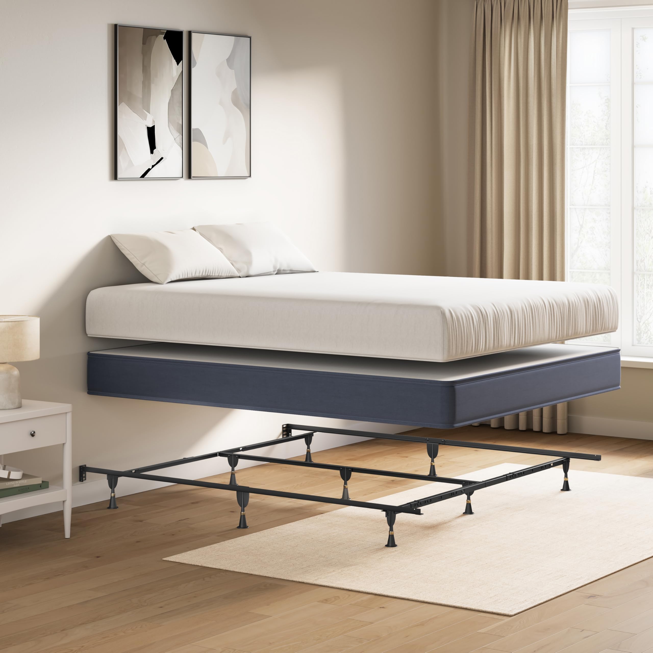 Hollywood Bed Frames E3 Premium Queen Size Bed Frame - Heavy Duty Metal Platform with Noise-Free Support, Easy Assembly - Perfect for Master Bedrooms, Guest Rooms & Apartments