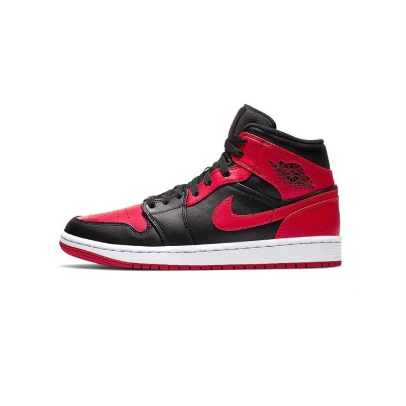 Air Jordan 1 Mid GS Bred Banned Black Gym Red Basketball Shoes 2020 - Perfect for Streetwear Fashion & Gym Training