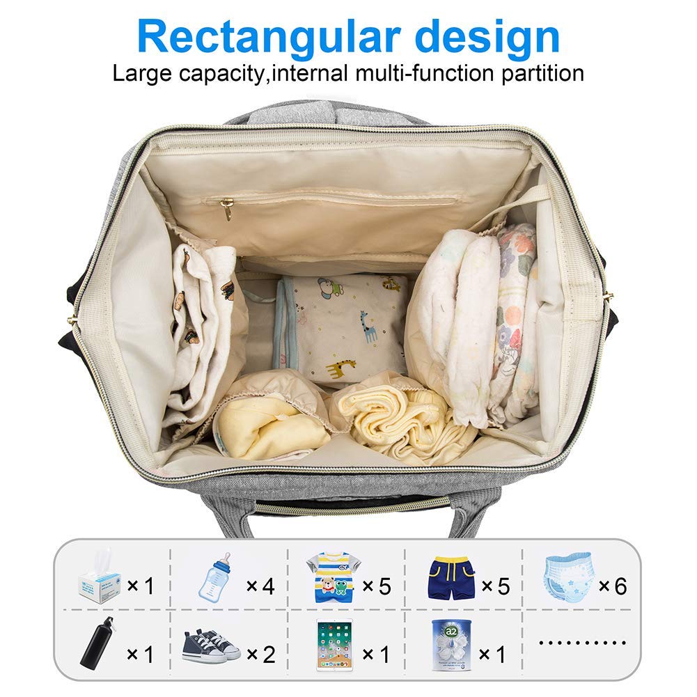 Custom Personalized Diaper Backpack for Baby Girls & Boys - Cute Elephant Design, Black Diaper Bag for Dads & Men (Add Name) - Perfect for Travel, Daycare & Family Outings