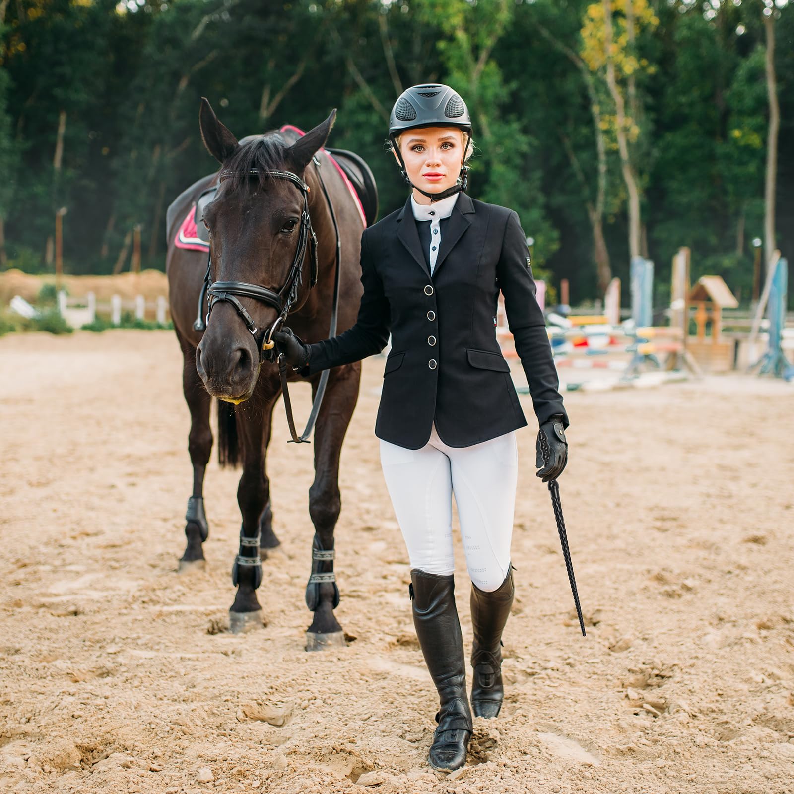 Premium Leather Riding Crop - Equestrian Horse Whip for Training & Dressage | Perfect for Horseback Riding, Training Sessions & Equestrian Sports