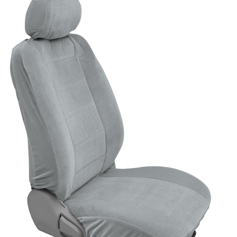 BDK Classics PolyVelour Seat Covers for Truck SUV Car - Large Gray - Premium Universal Fit Car Seat Protectors for Comfort & Style - Perfect for Road Trips, Daily Commutes & Off-Road Adventures