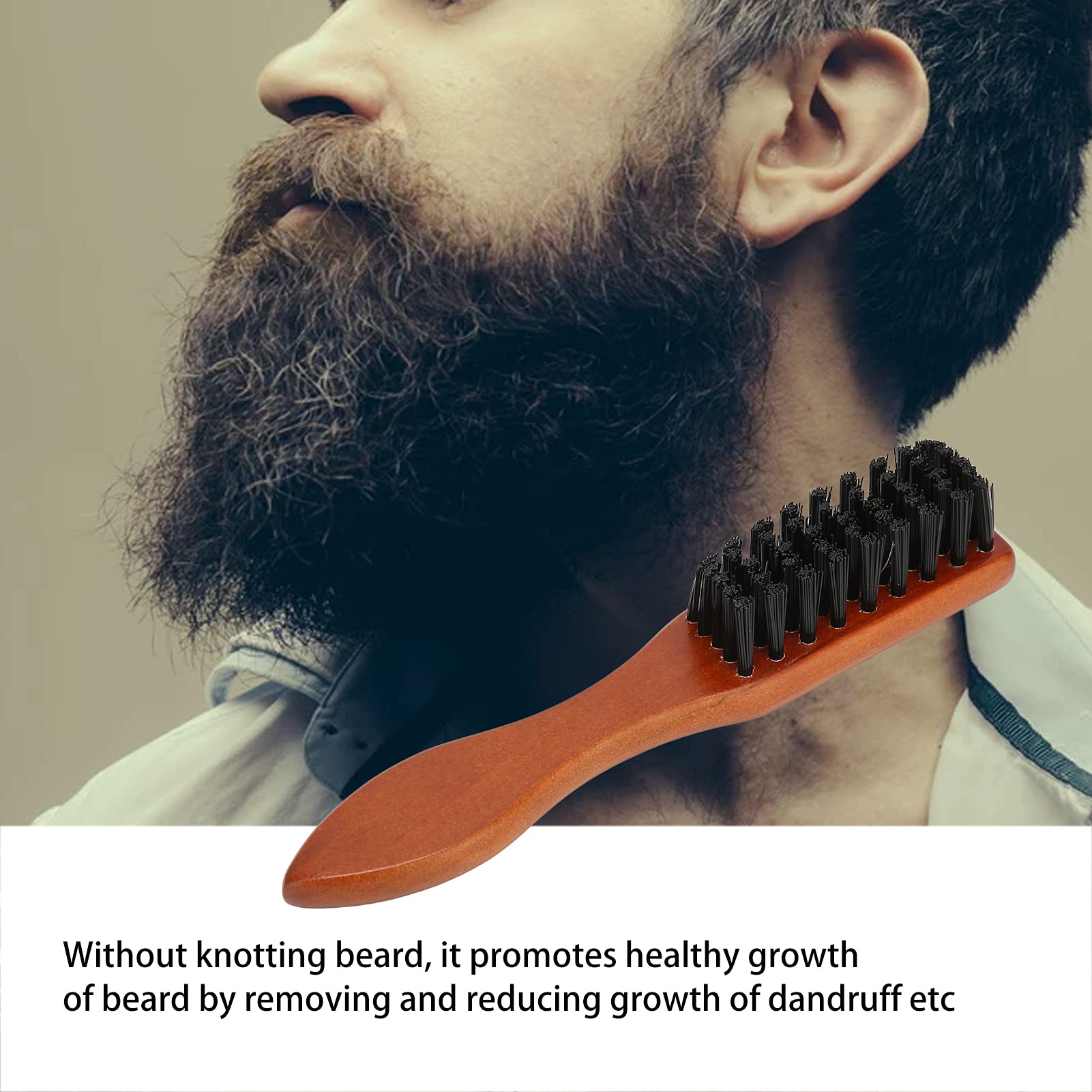 Professional Beard Brush & Neck Dust Brush - Retro Oil Hair Trimmer Brush for Men, Durable & Non-Deformable Facial Cleansing Tool - Perfect for Grooming, Styling & Daily Beard Care Routine at Home or Travel