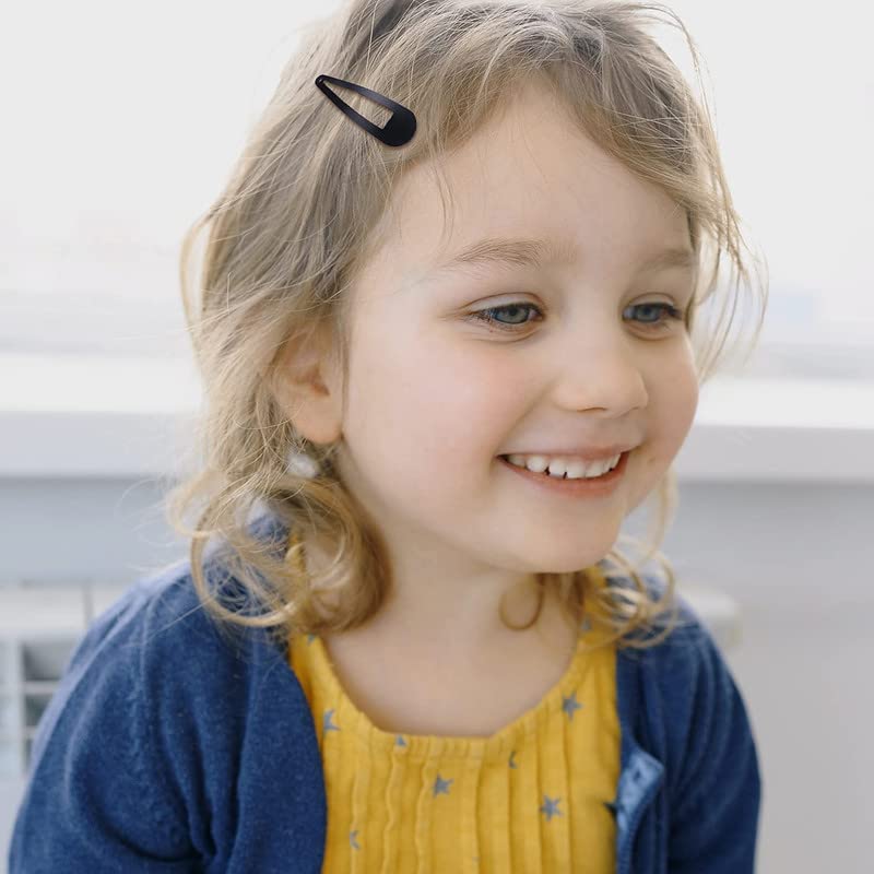 Staila 24 Pack Black Metal Snap Hair Clips for Women & Kids - 5cm/2