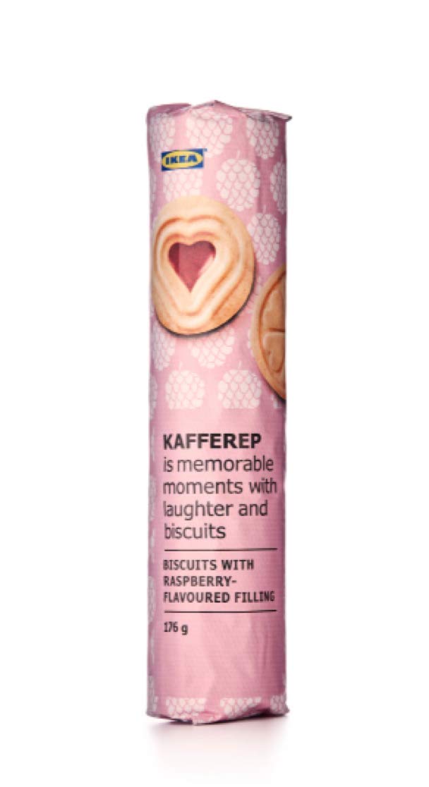 IKEA KAFFEREP 6.2oz Sweet Shortbread Sandwich Cookies with Raspberry Filling - 2 Pack | Perfect for Tea Time, Gifts & Party Snacks