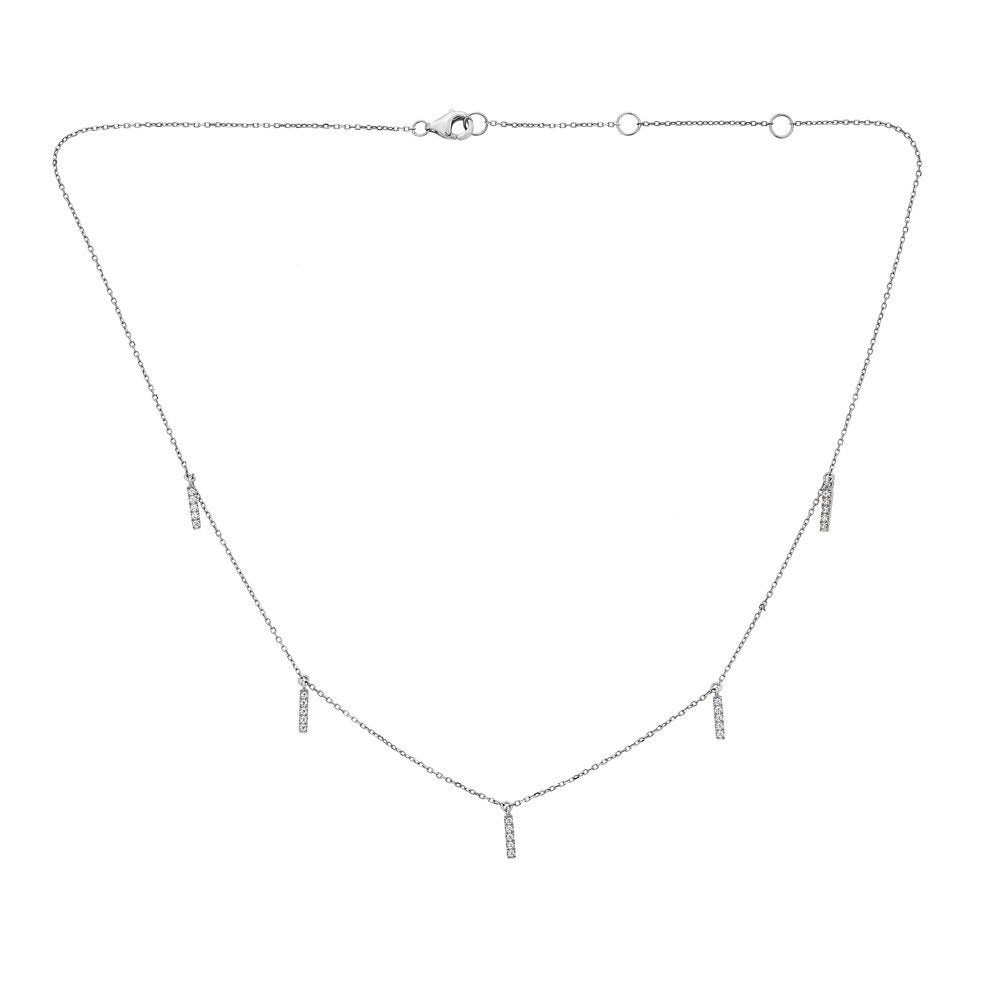 14KT Gold .15 CTW Diamond Dangle Bar Necklace for Women - Elegant Layering Jewelry Gift for Anniversary, Valentine's Day & Special Occasions