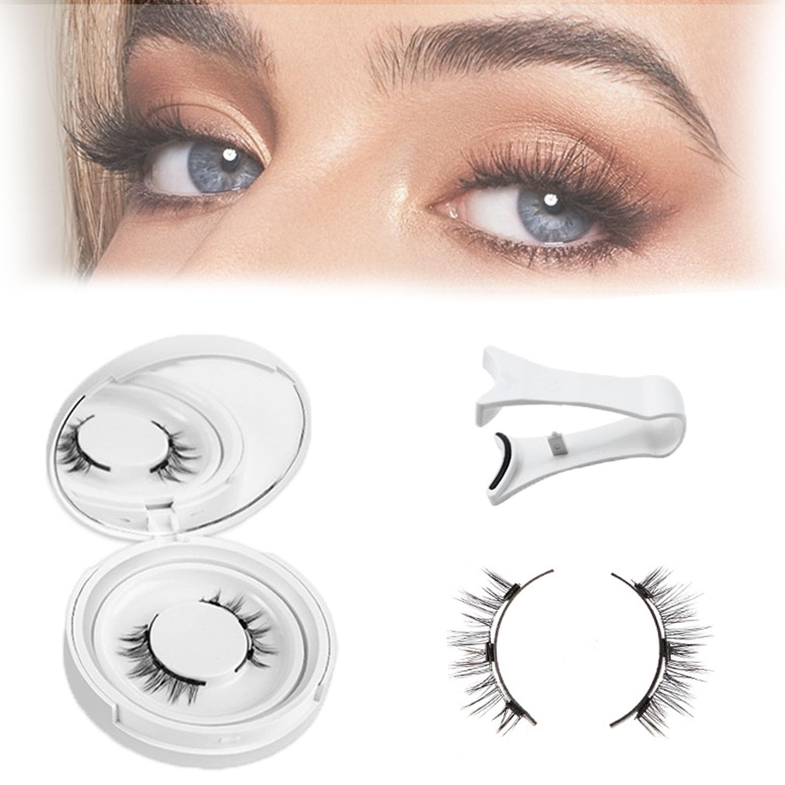 Ginani Magnetic Eyelashes - Reusable Glue-Free False Lashes with Applicator | Natural Looking Magnetic Lashes for Everyday Wear & Special Occasions