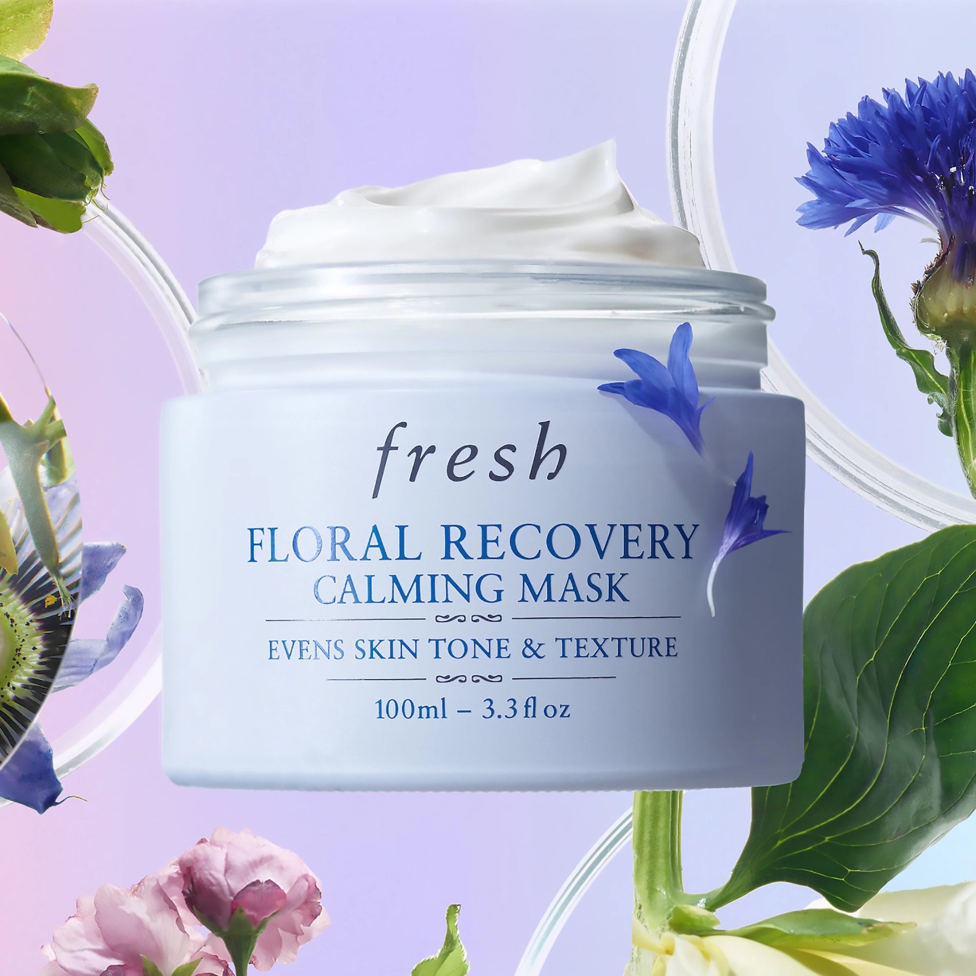 Fresh Floral Recovery Calming Mask 3.4oz - Hydrating & Soothing Facial Mask for Dry & Sensitive Skin - Perfect for Spa Night & Self-Care Routine