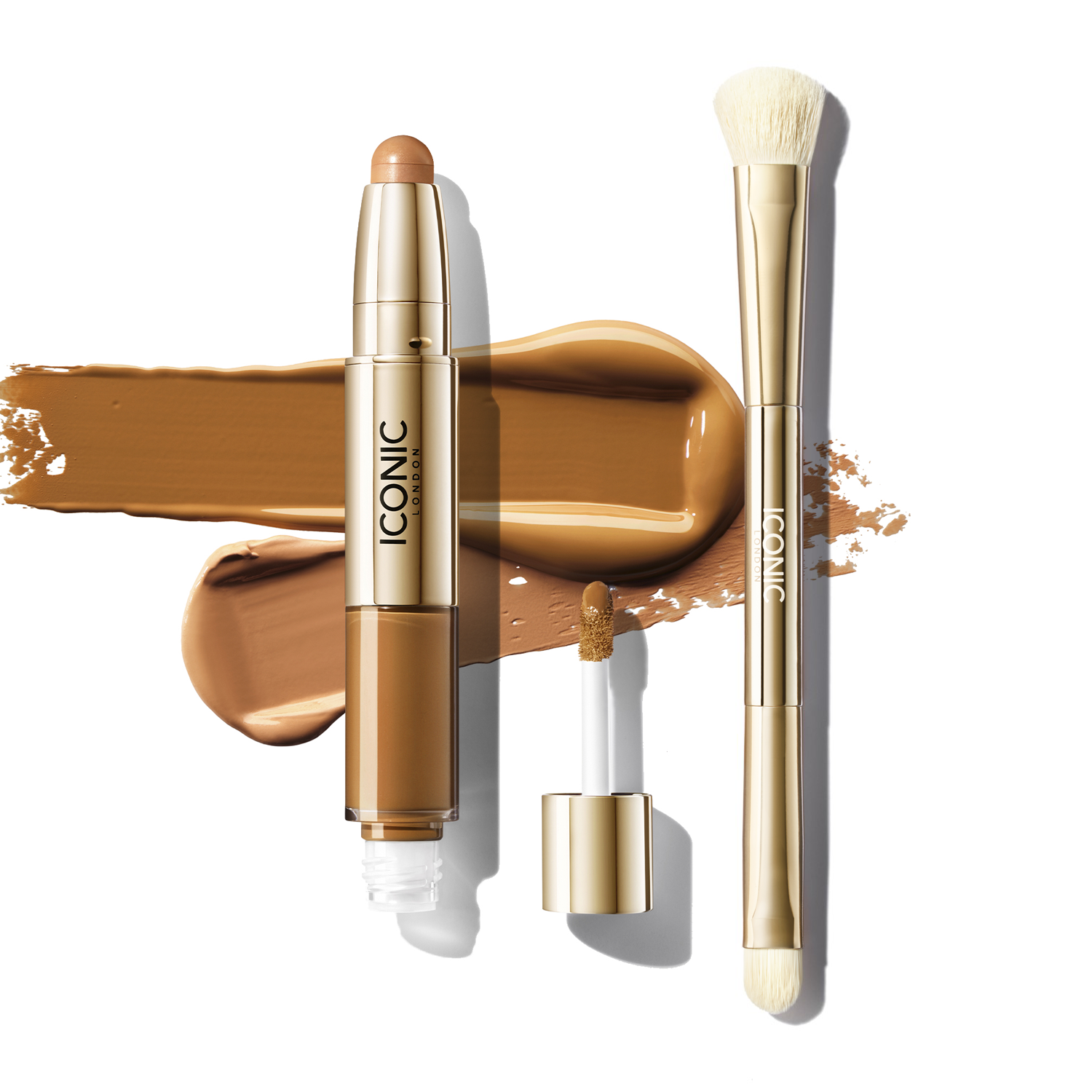 Radiant Concealer & Brightening Duo with Brush - Full Coverage Makeup for Dark Circles & Blemishes - Perfect for Everyday Wear & Special Occasions