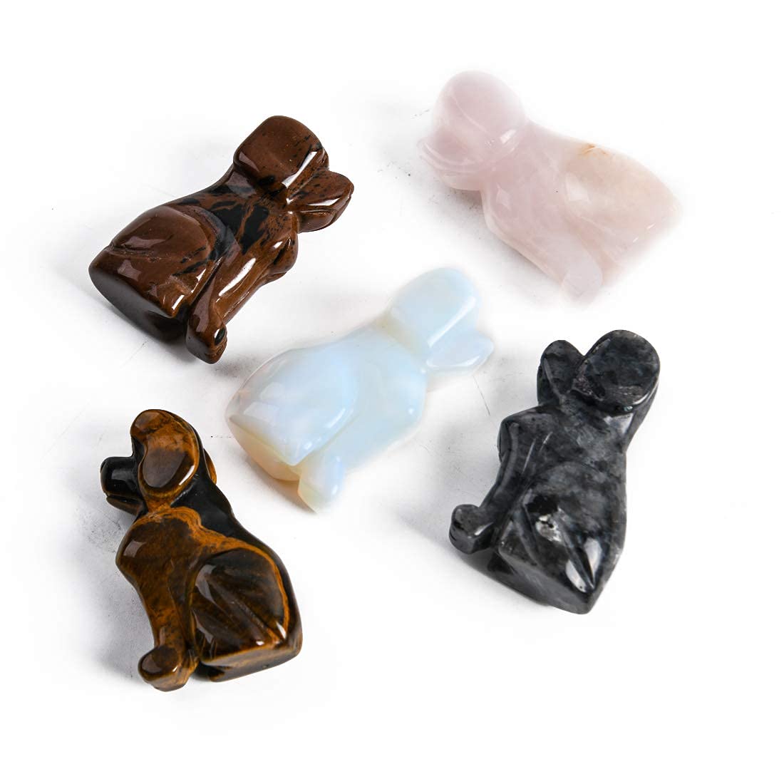 YGLINE 2 Inch Natural Crystal Statue - Healing Stones & Lucky Dog Figurine for Home Decor, Meditation & Feng Shui | Gemstone Gift for Spiritual Healing & Positive Energy