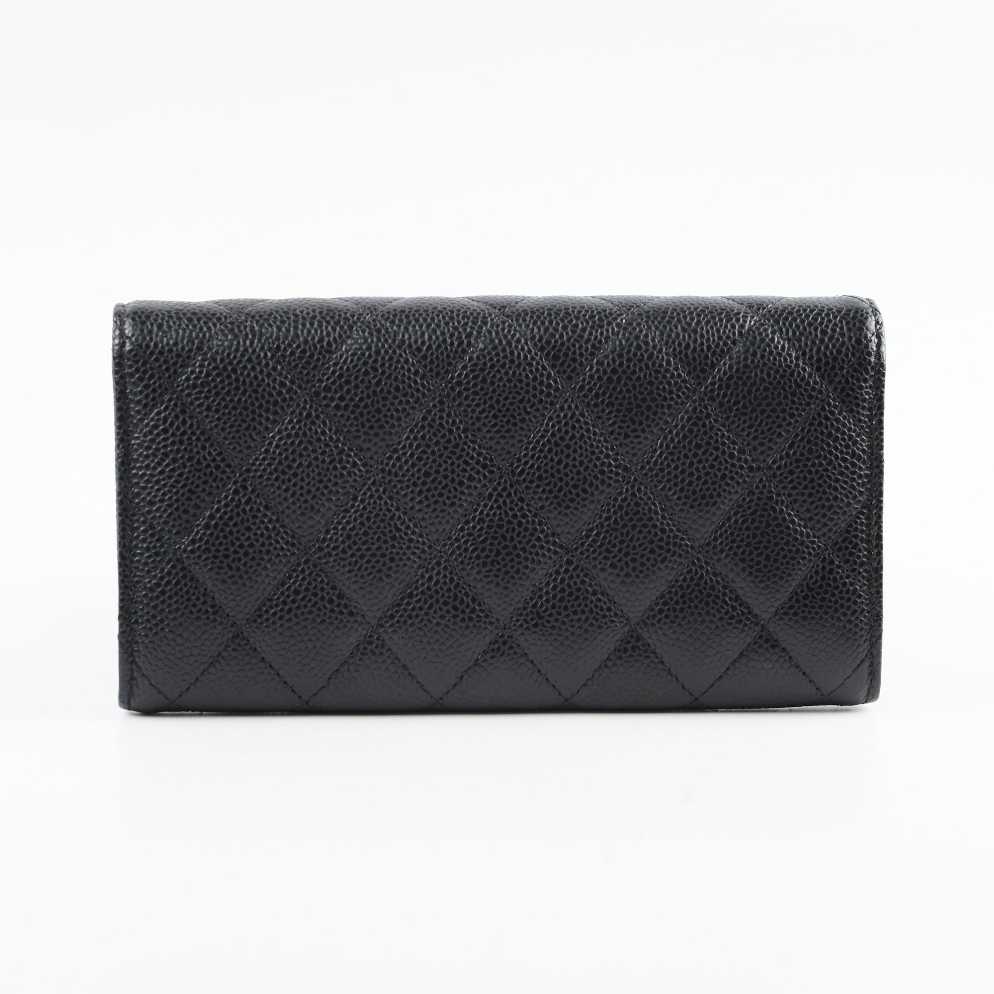 Chanel Caviar Leather Long Wallet for Women - Black Luxury Designer Clutch with Multiple Card Slots - Perfect for Everyday Use, Travel & Special Occasions