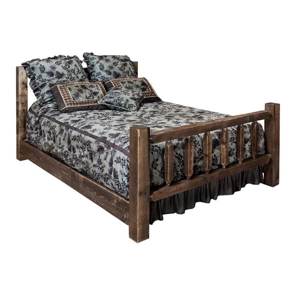 Montana Woodworks California King Bed - Handcrafted Solid Wood Frame, Stained & Varnished Finish | Perfect for Master Bedrooms & Luxury Home Decor